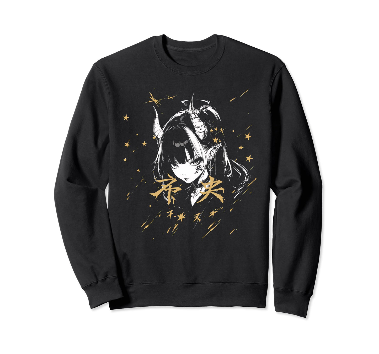 Goth Grunge Demon Anime Waifu Sweatshirt - Trendy Graphic for Adults - T-Shirt, Sweatshirt, Hoodie