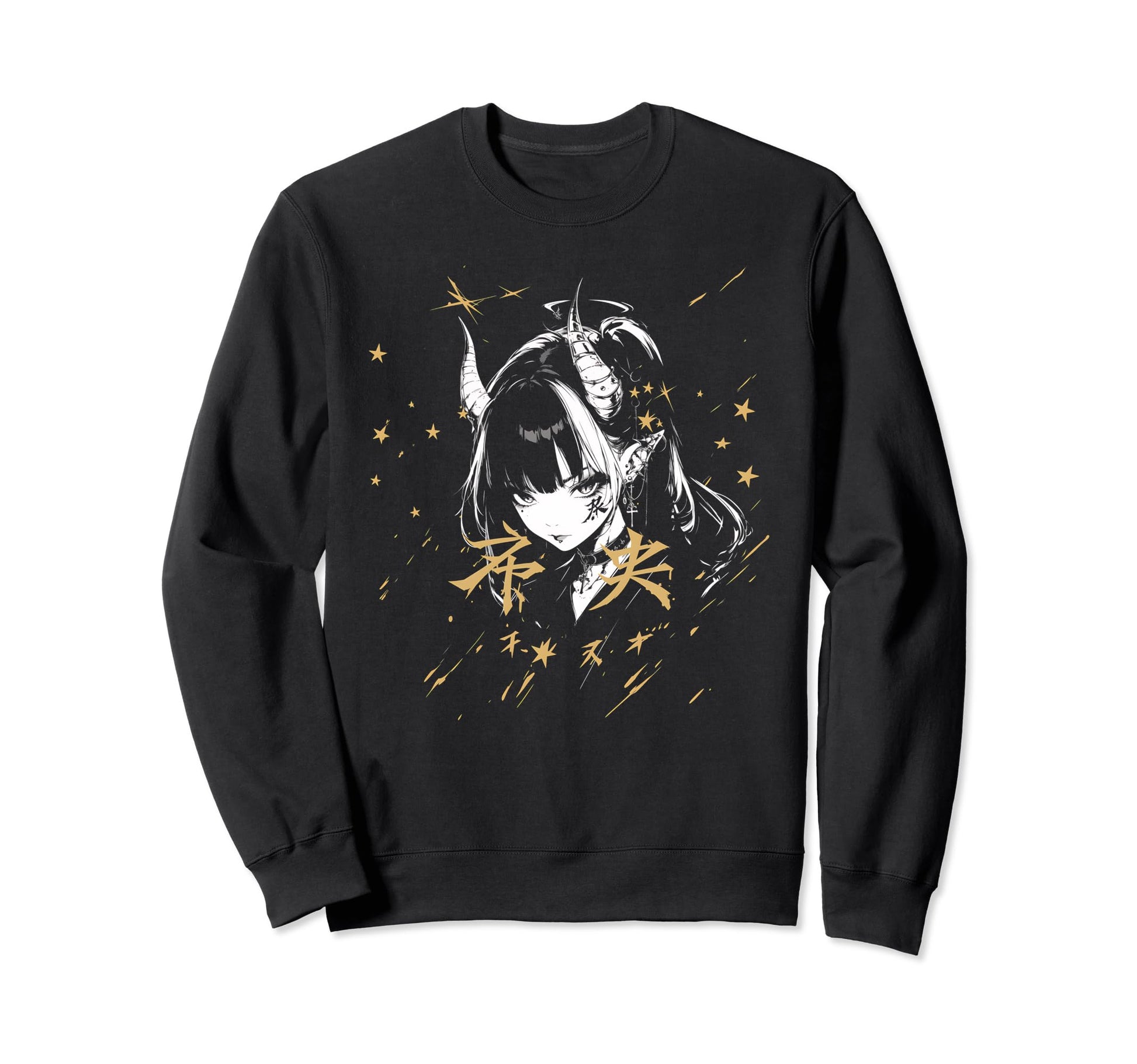 Goth Grunge Demon Anime Waifu Sweatshirt - Trendy Graphic for Adults - T-Shirt, Sweatshirt, Hoodie