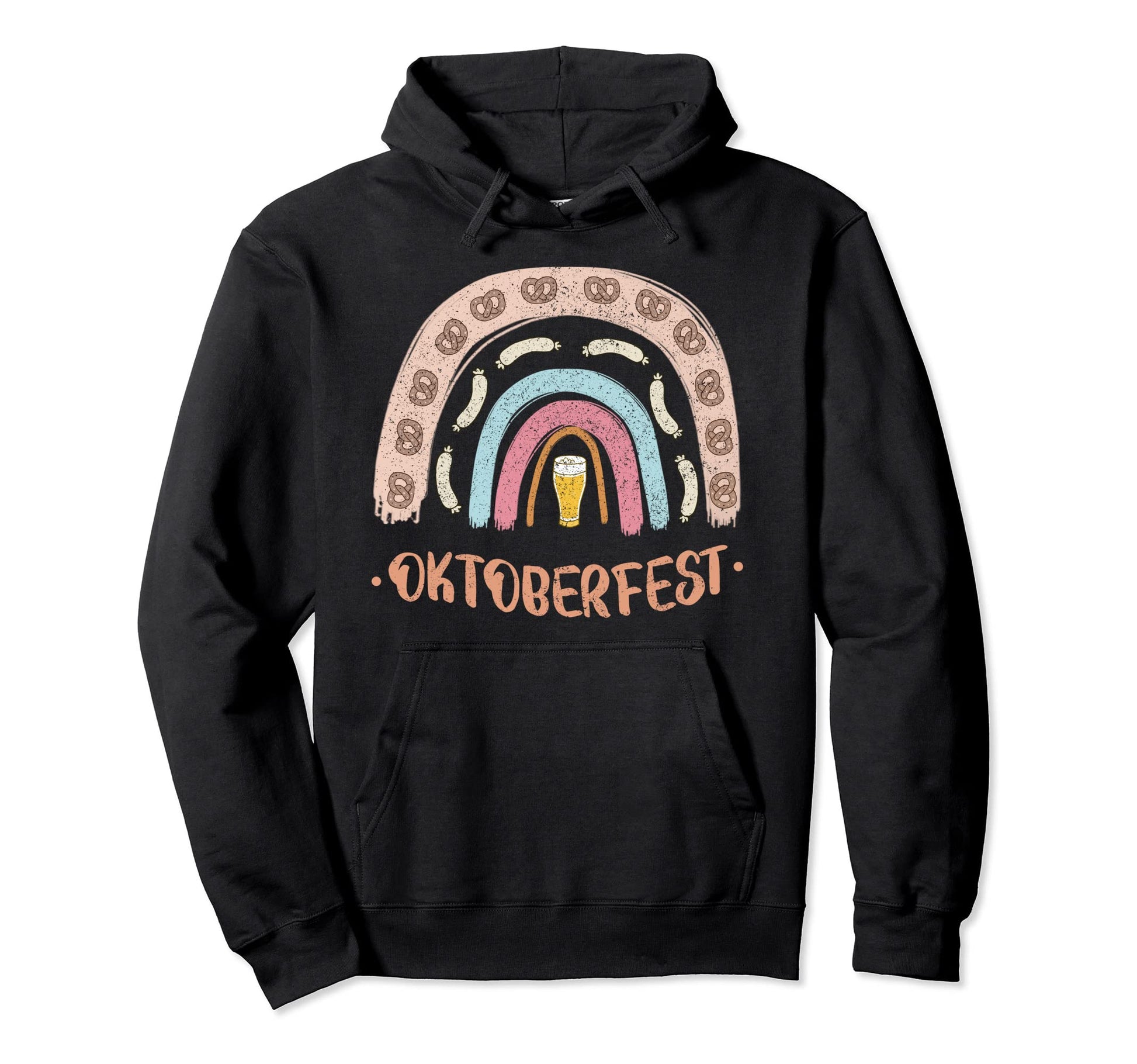 German Oktoberfest Sausage Pretzel Beer Hoodie - Graphic Print Unisex - T-Shirt, Sweatshirt, Hoodie