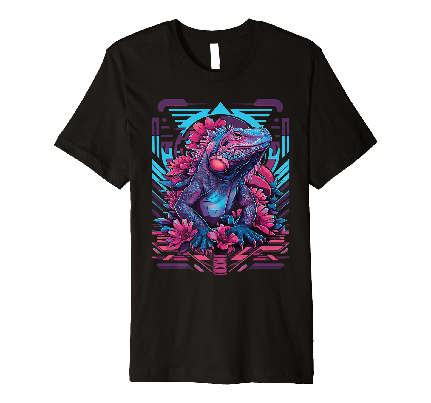 Iguana Vaporwave Aesthetic T-Shirt - Casual Everyday Wear for Adults - T-Shirt, Sweatshirt, Hoodie
