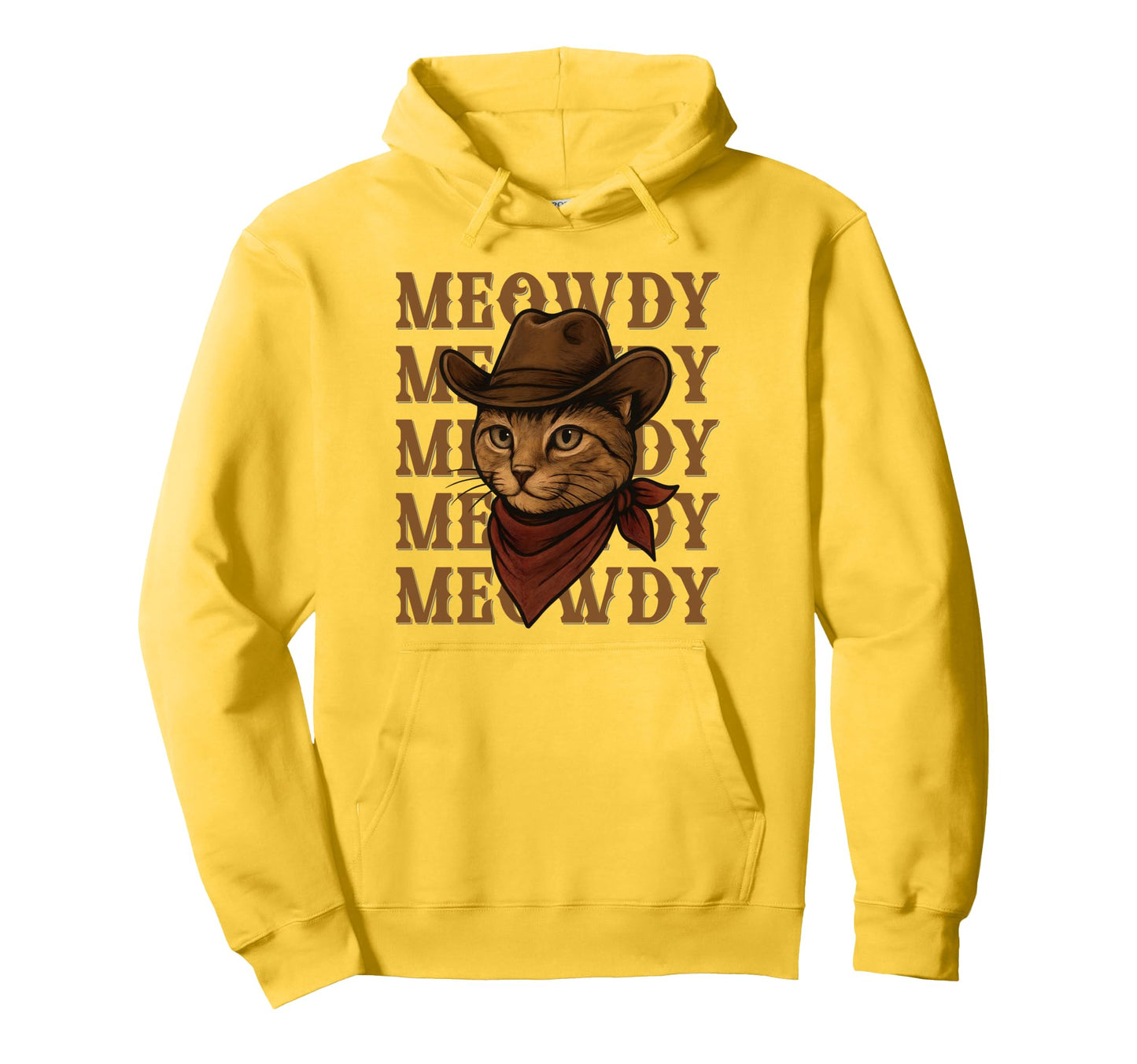Meowdy Funny Cowboy Cat Western Hoodie - Casual Everyday Wear for Adults - T-Shirt, Sweatshirt, Hoodie