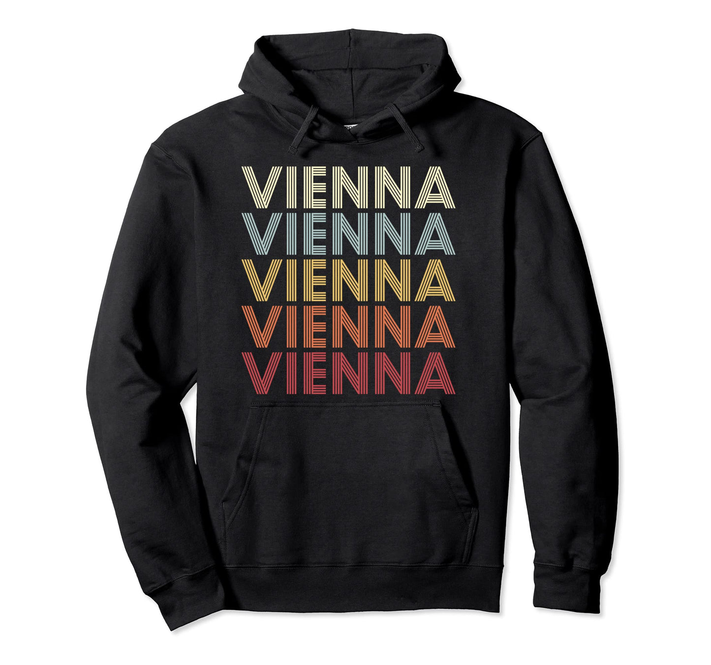 Vienna West Virginia Vienna Wv Text Hoodie - Trendy Graphic for Adults - T-Shirt, Sweatshirt, Hoodie