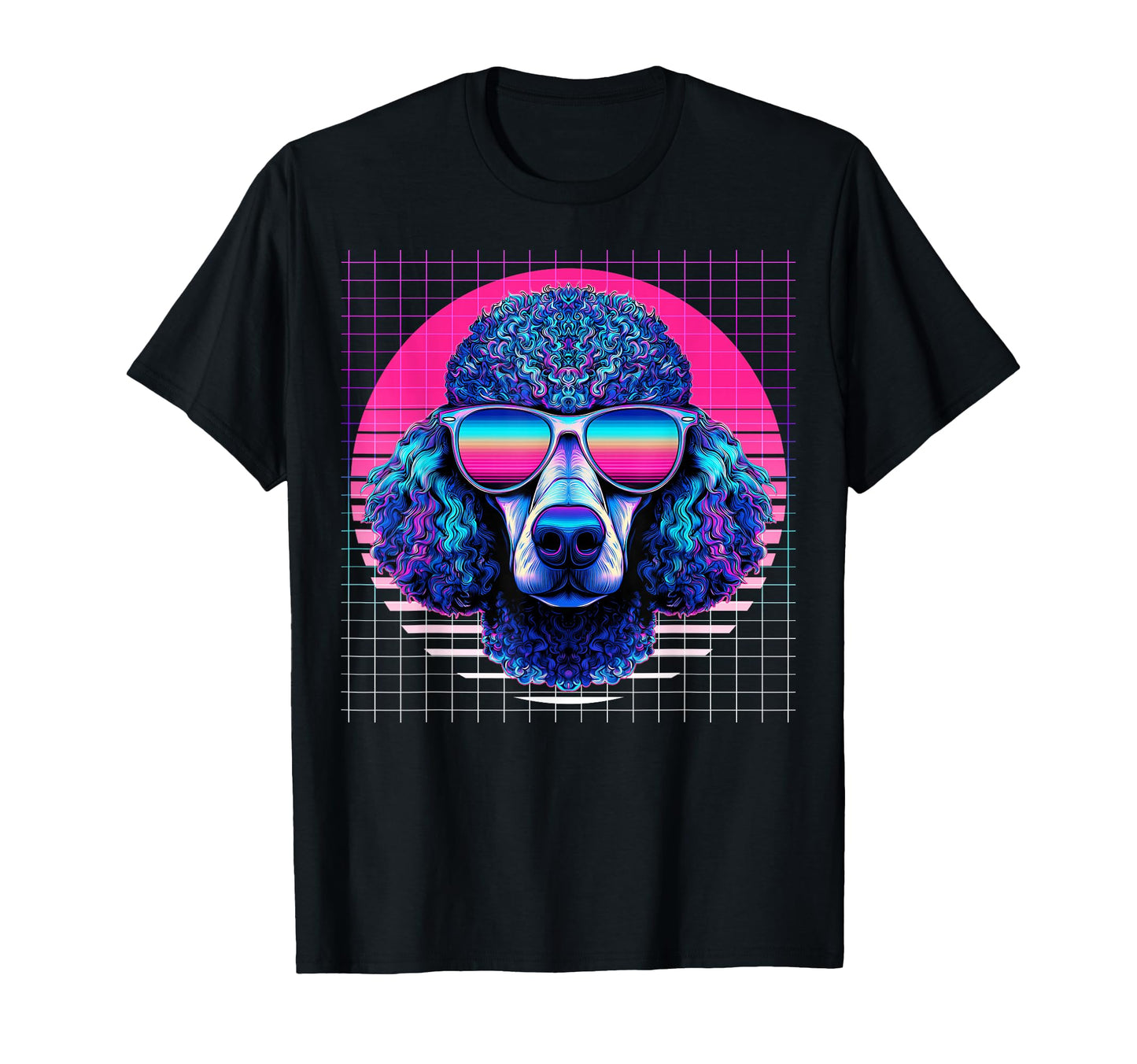 Poodle Sunglasses Dog Vaporwave T-Shirt - Custom Art Print Men Women - T-Shirt, Sweatshirt, Hoodie