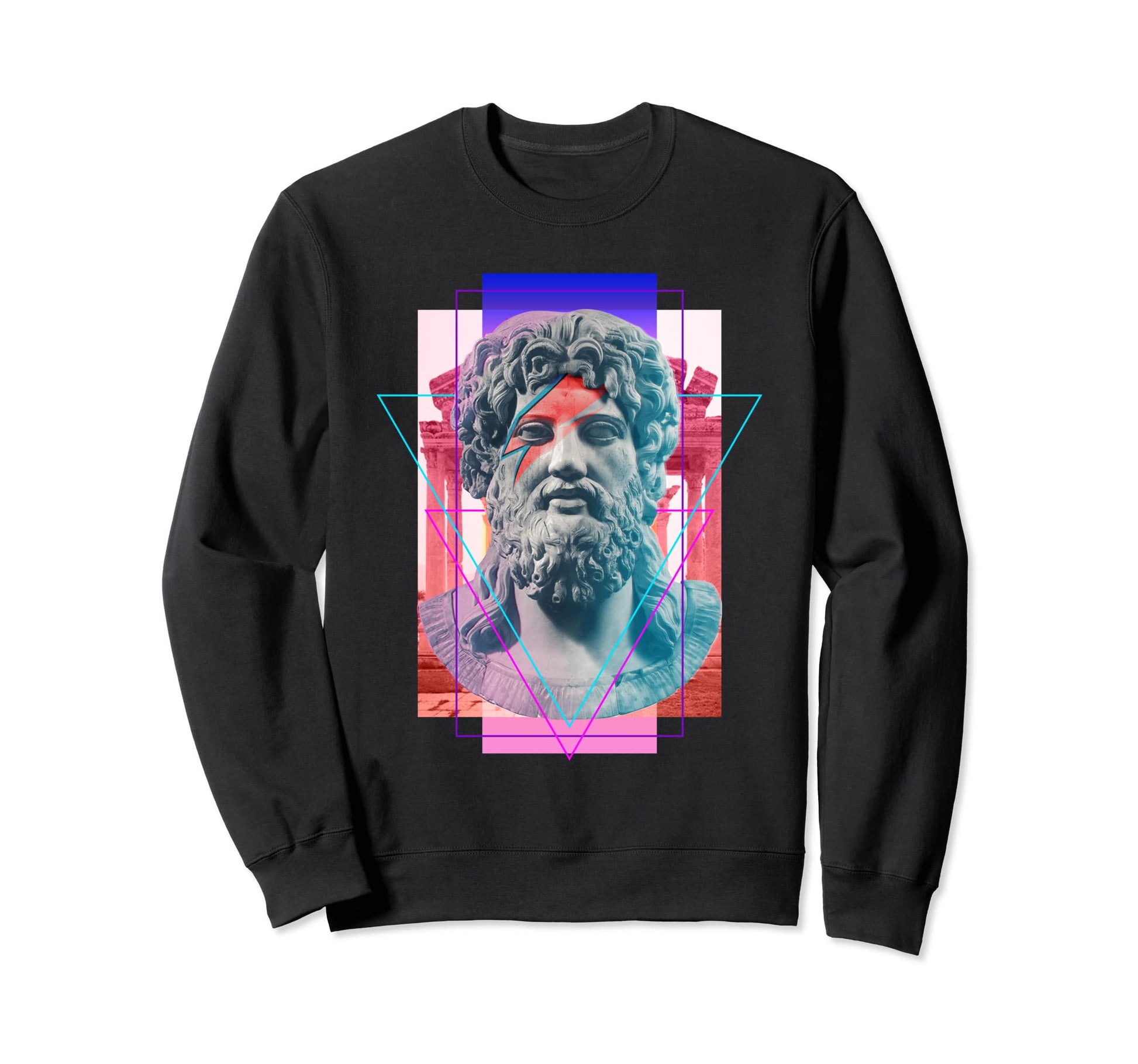 Vaporwave King Zues Statue Sweatshirt - Fun Novelty Design Men Women - T-Shirt, Sweatshirt, Hoodie
