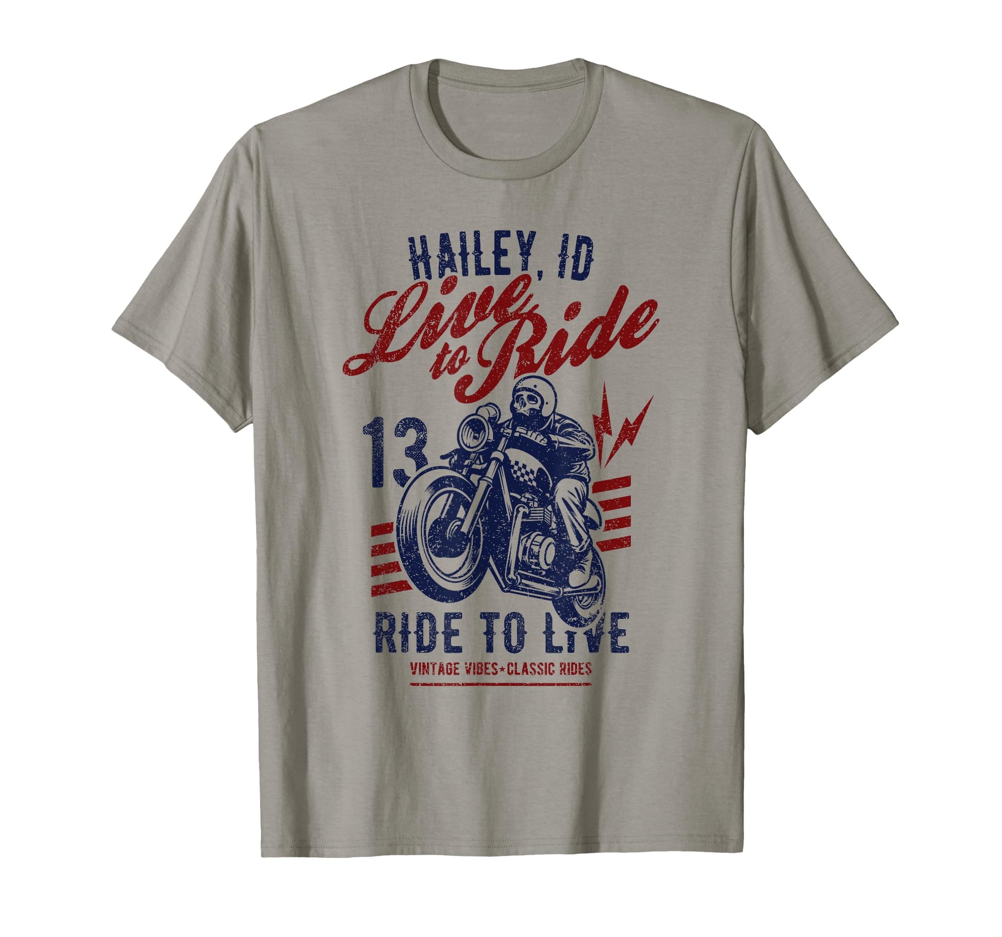 Hailey Idaho Motorcycle Skull Rider T-Shirt - Streetwear Style Men Women - T-Shirt, Sweatshirt, Hoodie