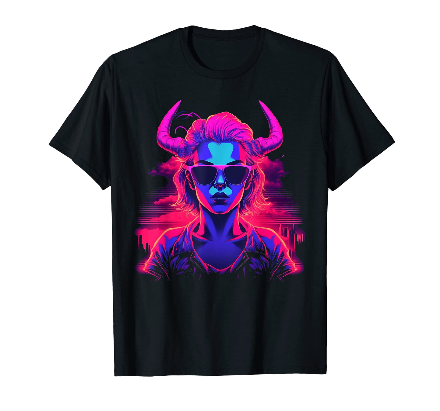 Synthwave Succubus 80S Inspired T-Shirt - Casual Everyday Wear for Adults - T-Shirt, Sweatshirt, Hoodie