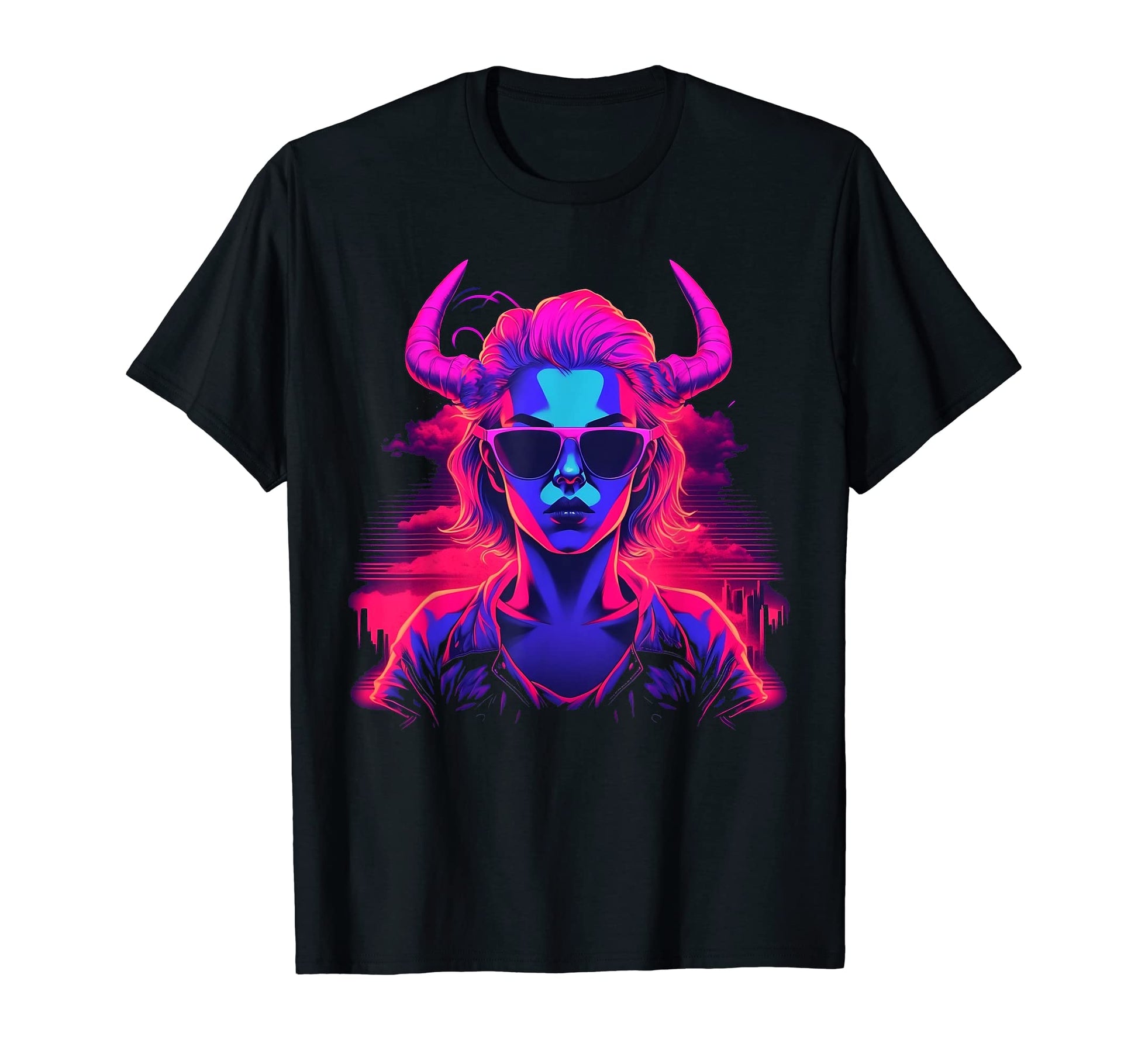 Synthwave Succubus 80S Inspired T-Shirt - Casual Everyday Wear for Adults - T-Shirt, Sweatshirt, Hoodie