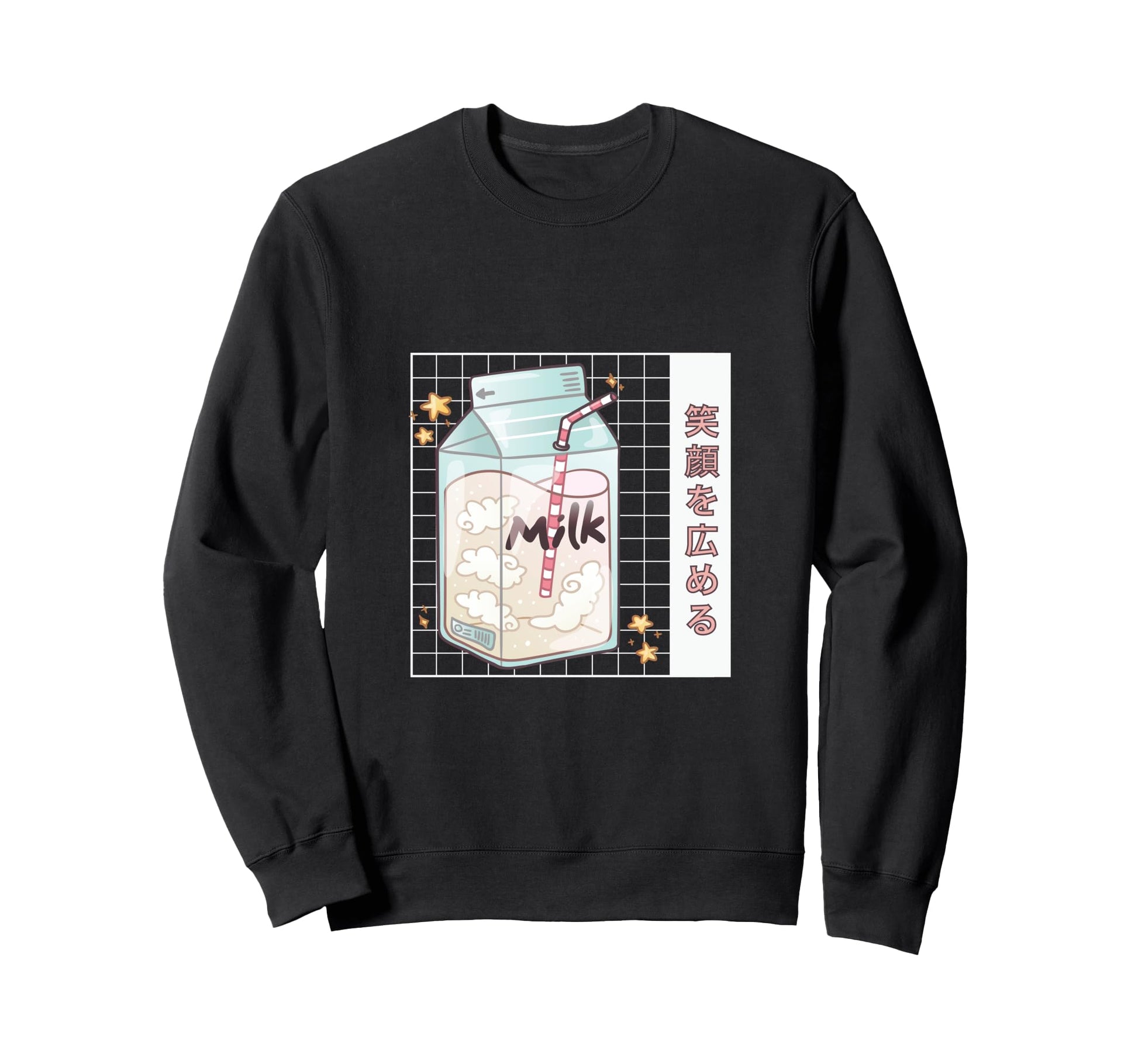 Vaporwave Japanese Milk Kawaii Sweatshirt - Minimalist Print Men Women - T-Shirt, Sweatshirt, Hoodie