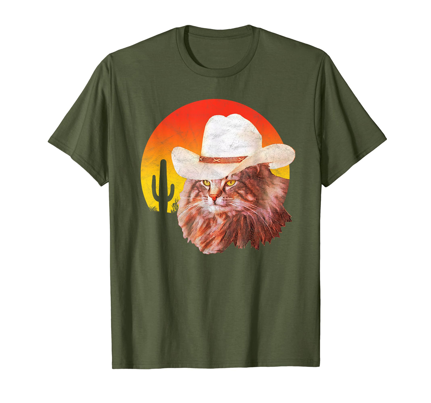 Meowdy Funny Country Music Cat Cowboy Hat T-Shirt - Graphic Print Unisex - T-Shirt, Sweatshirt, Hoodie