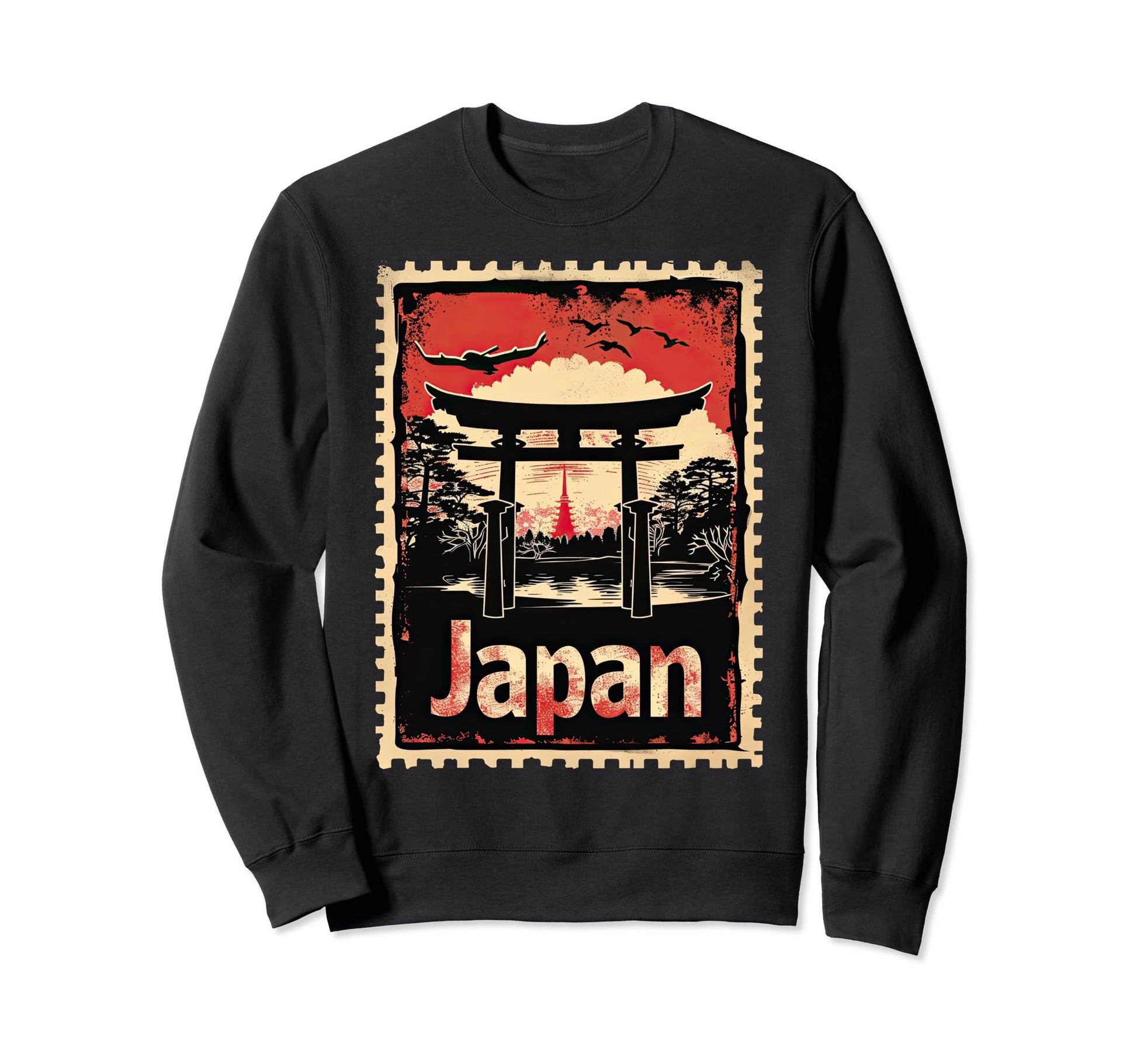 Torii Gate Japan Landmark Vaporwave Sweatshirt - Unique Graphic Unisex - T-Shirt, Sweatshirt, Hoodie