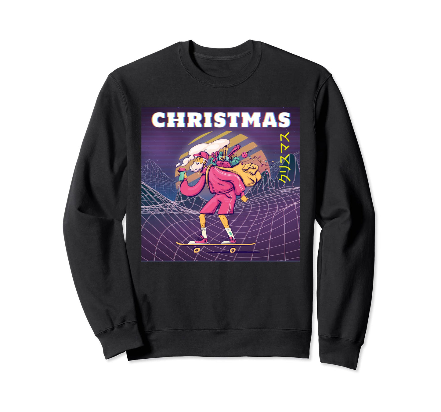 Hipster Santa Vaporwave Aesthetic Sweatshirt - Trendy Graphic for Adults - T-Shirt, Sweatshirt, Hoodie