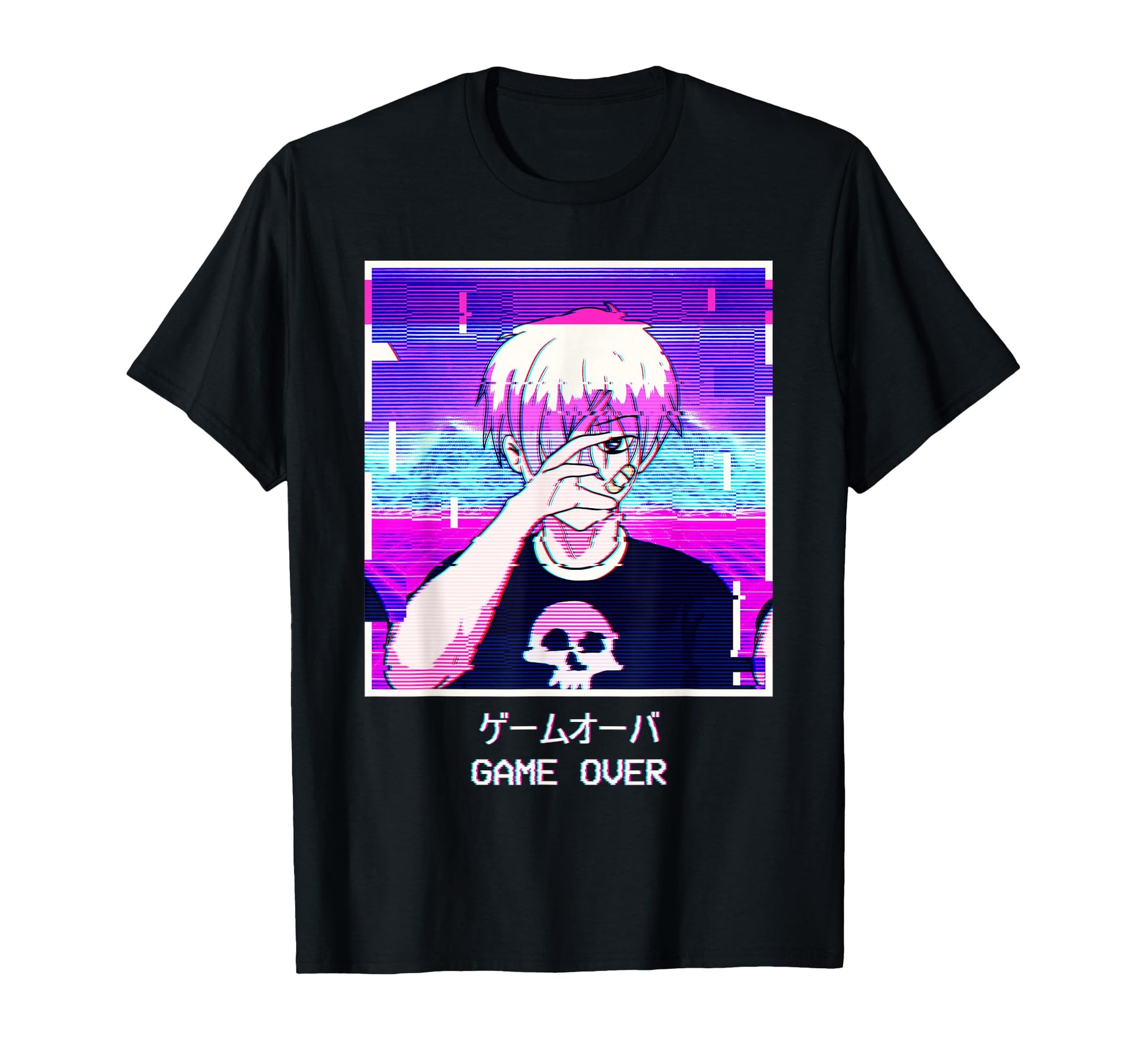 Anime Game Over Japanese Vaporwave T-Shirt - Fun Novelty Design Unisex - T-Shirt, Sweatshirt, Hoodie