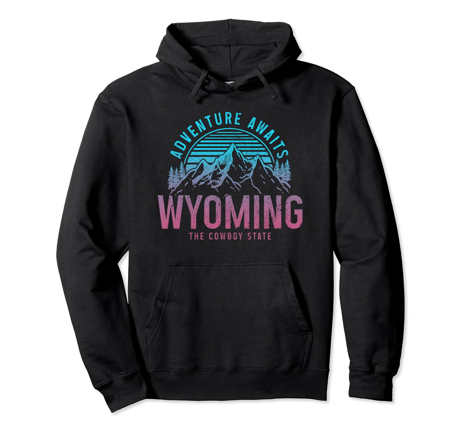 Wyoming Adventure Awaits Cowboy Hoodie - Aesthetic Graphic for Adults - T-Shirt, Sweatshirt, Hoodie