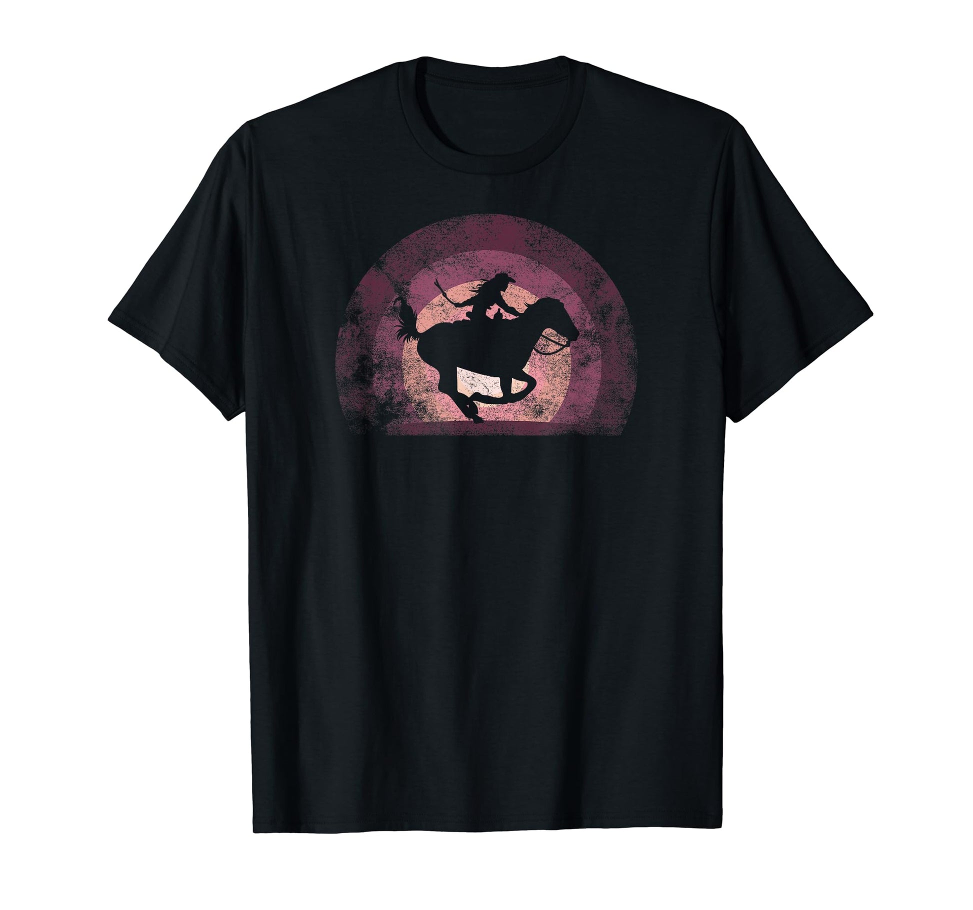 Cowgirl Sunset Horse Western T-Shirt - Fun Novelty Design for Adults - T-Shirt, Sweatshirt, Hoodie