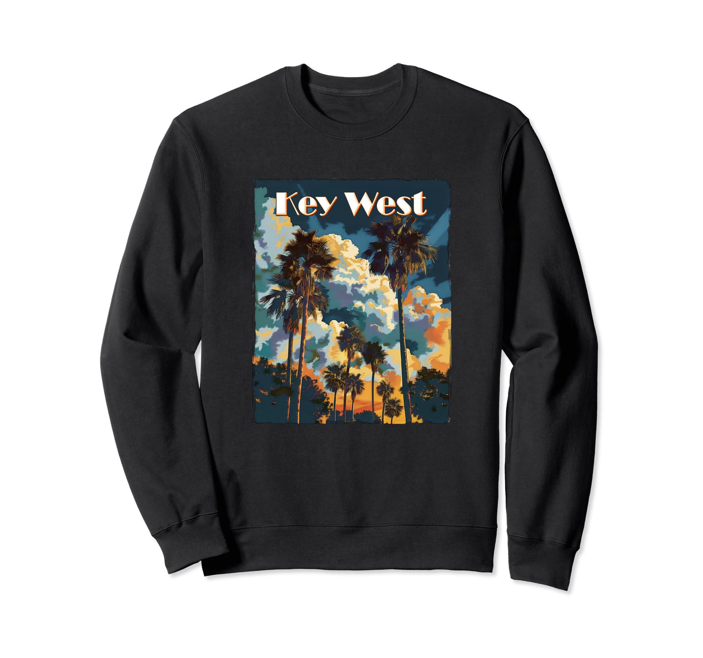 Key West Florida Palm Trees Sweatshirt - Casual Everyday Wear Men Women - T-Shirt, Sweatshirt, Hoodie