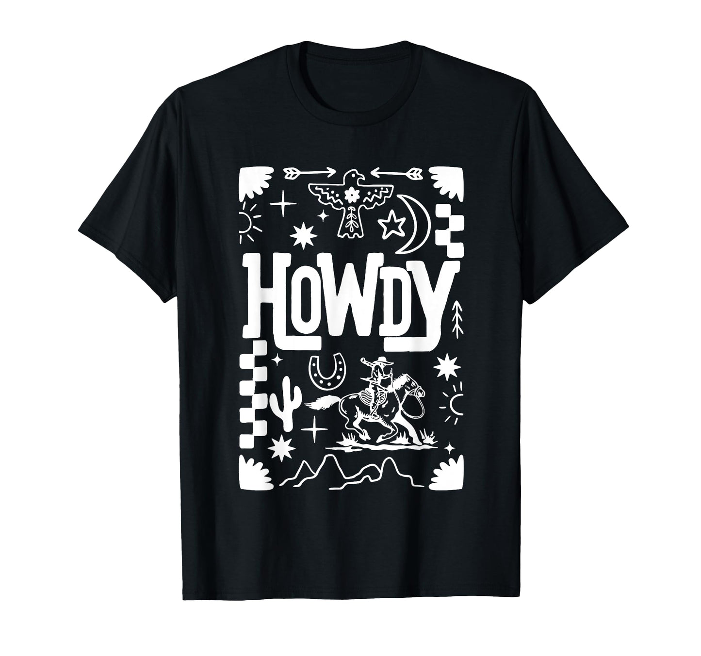 Howdy Cowboy Floral Western T-Shirt - Aesthetic Graphic Unisex - T-Shirt, Sweatshirt, Hoodie