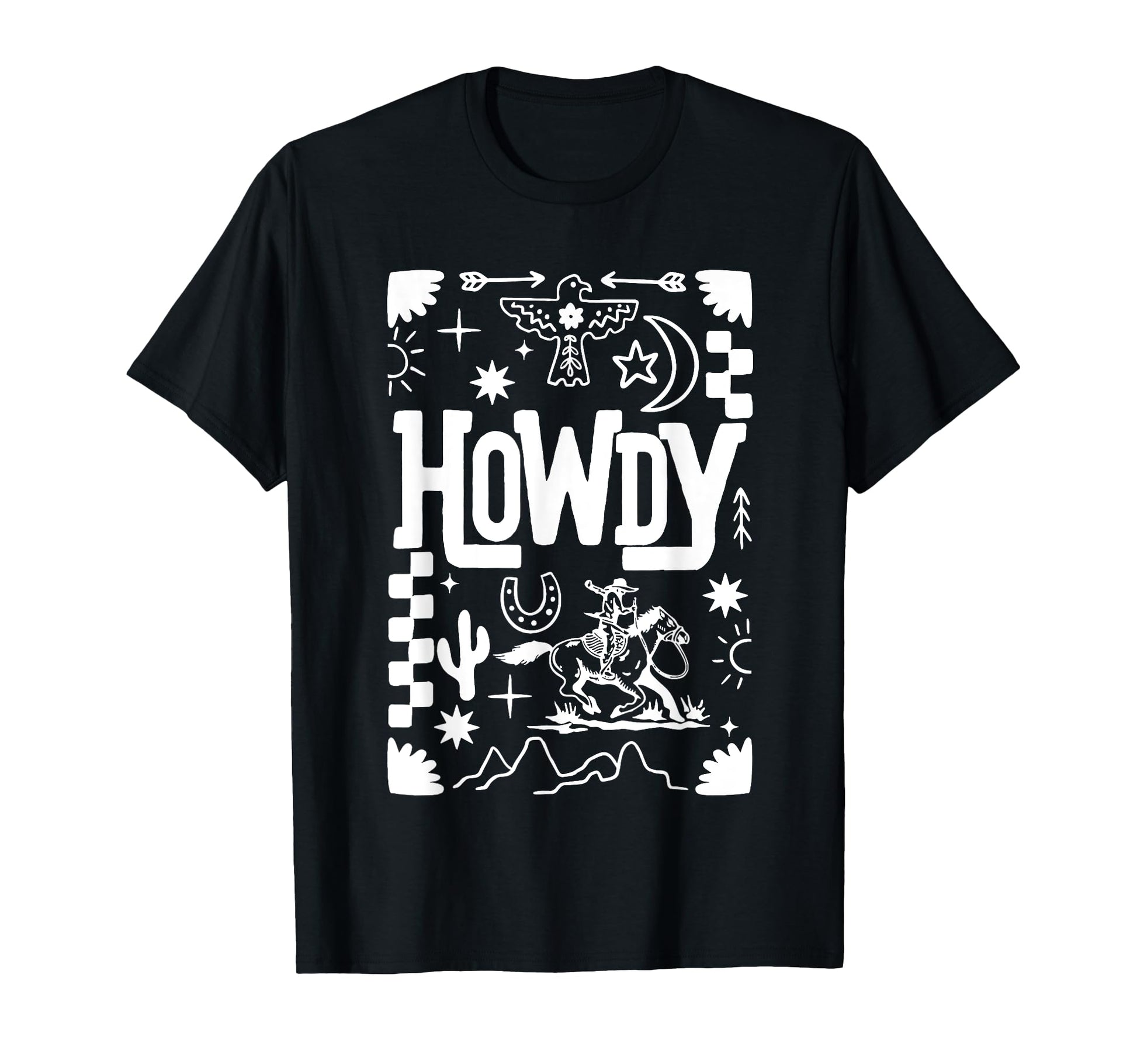 Howdy Cowboy Floral Western T-Shirt - Aesthetic Graphic Unisex - T-Shirt, Sweatshirt, Hoodie