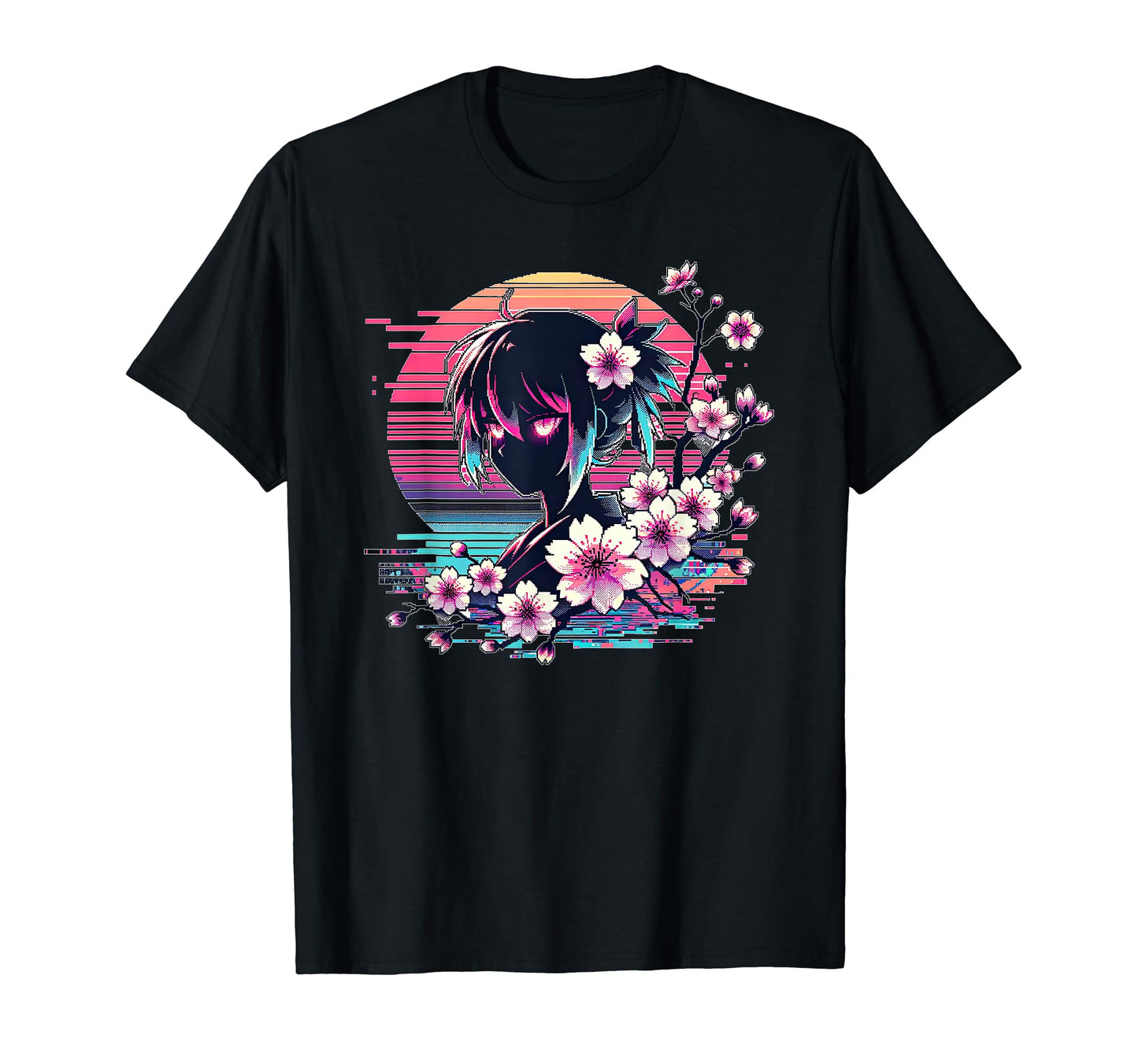 Sakura Synthwave Japanese Vaporwave T-Shirt - Trendy Graphic for Adults - T-Shirt, Sweatshirt, Hoodie