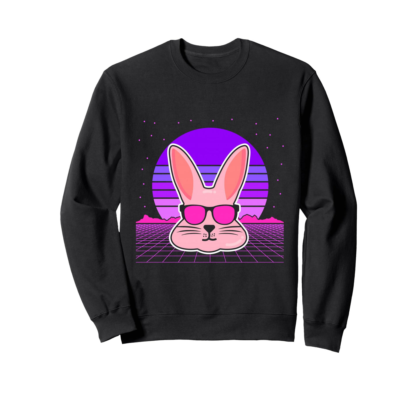 Aesthetic Vaporwave Outfits Bunny Sweatshirt - Novelty Apparel for Adults - T-Shirt, Sweatshirt, Hoodie