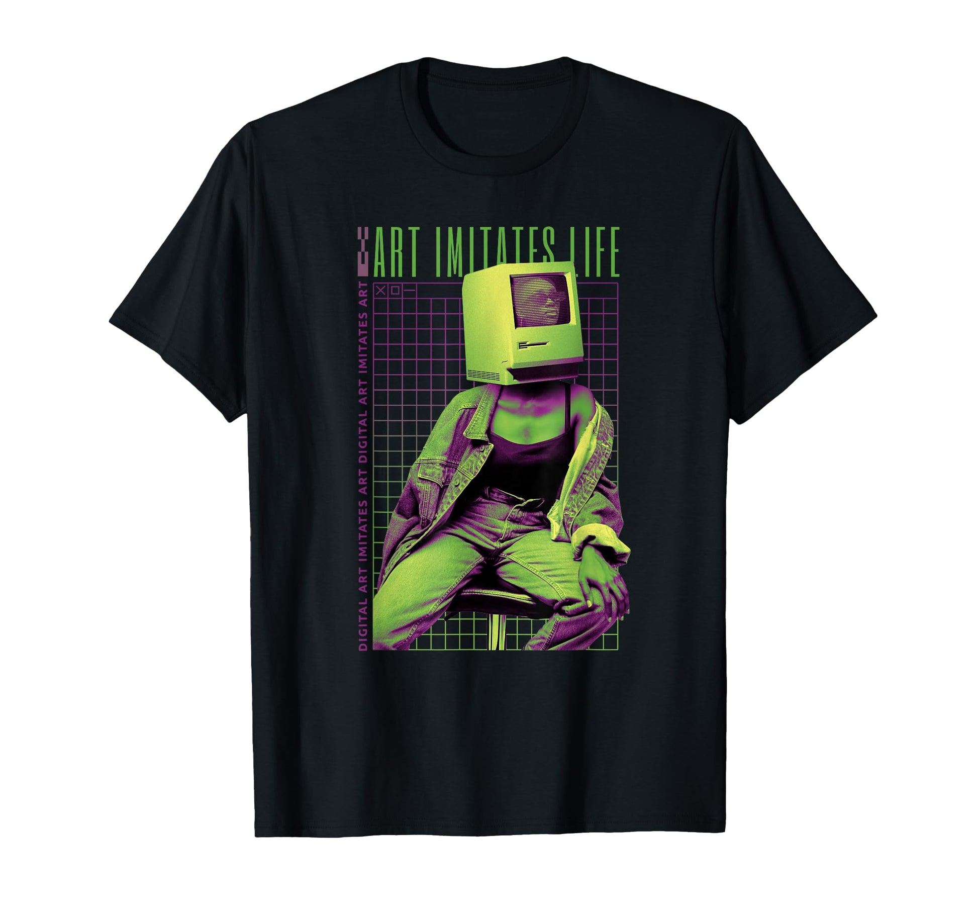 Art Imitates Life Aesthetic Vaporwave T-Shirt - Custom Art Print Unisex - T-Shirt, Sweatshirt, Hoodie