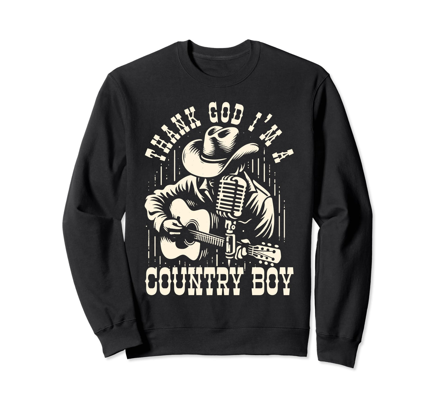 Thank God Im Country Music Cowboy Sweatshirt - Minimalist Print Men Women - T-Shirt, Sweatshirt, Hoodie