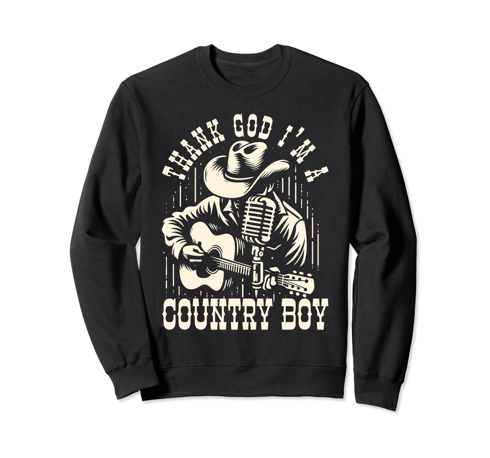 Thank God Im Country Music Cowboy Sweatshirt - Minimalist Print Men Women - T-Shirt, Sweatshirt, Hoodie