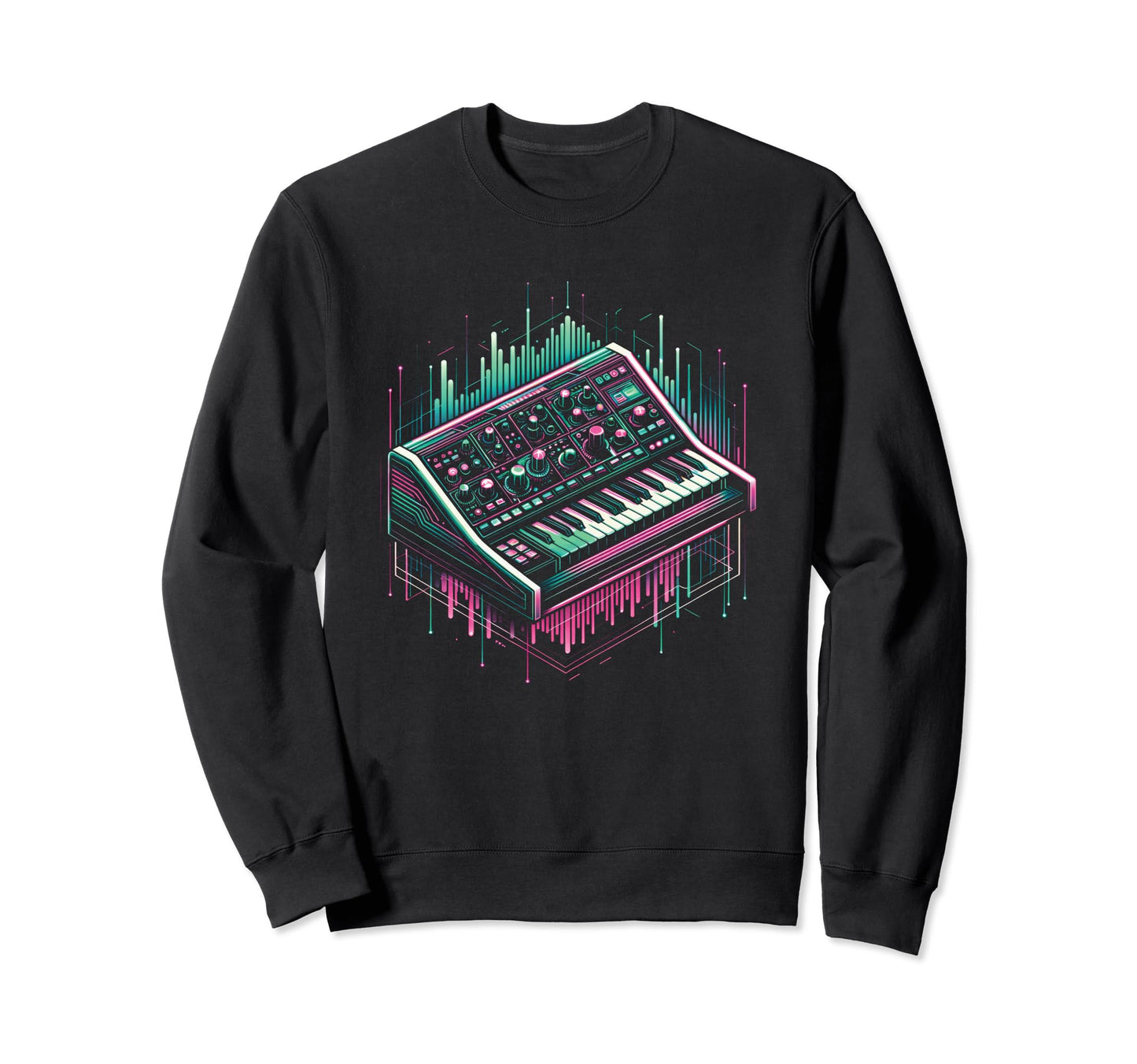 Synthesizer Keyboard Vaporwave 80S Sweatshirt - Unique Graphic for Adults - T-Shirt, Sweatshirt, Hoodie