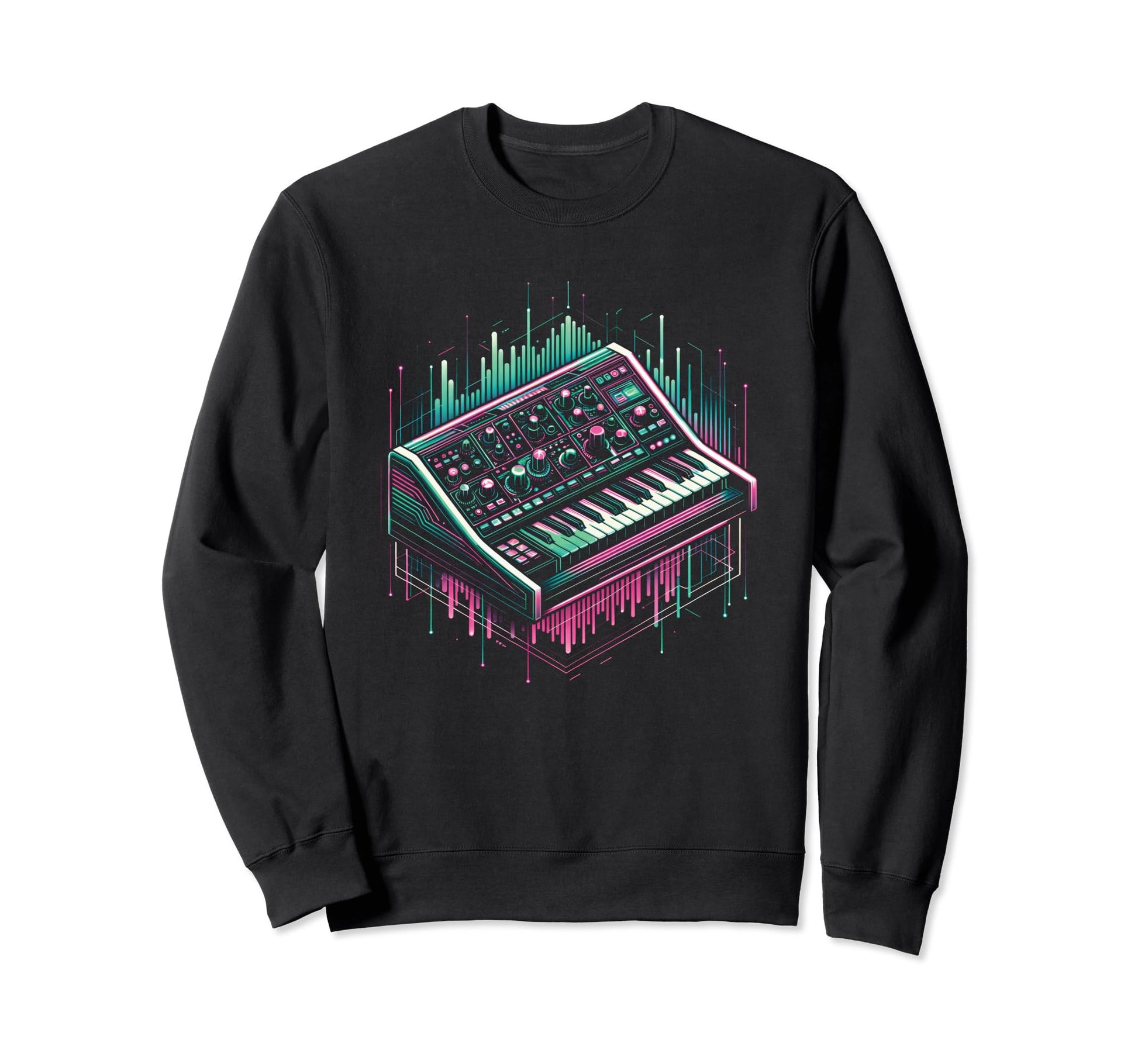 Synthesizer Keyboard Vaporwave 80S Sweatshirt - Unique Graphic for Adults - T-Shirt, Sweatshirt, Hoodie