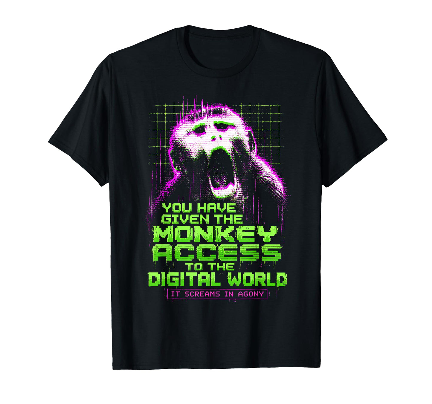 Cyberpunk Monkey Meme Vaporwave T-Shirt - Trendy Graphic Men Women - T-Shirt, Sweatshirt, Hoodie
