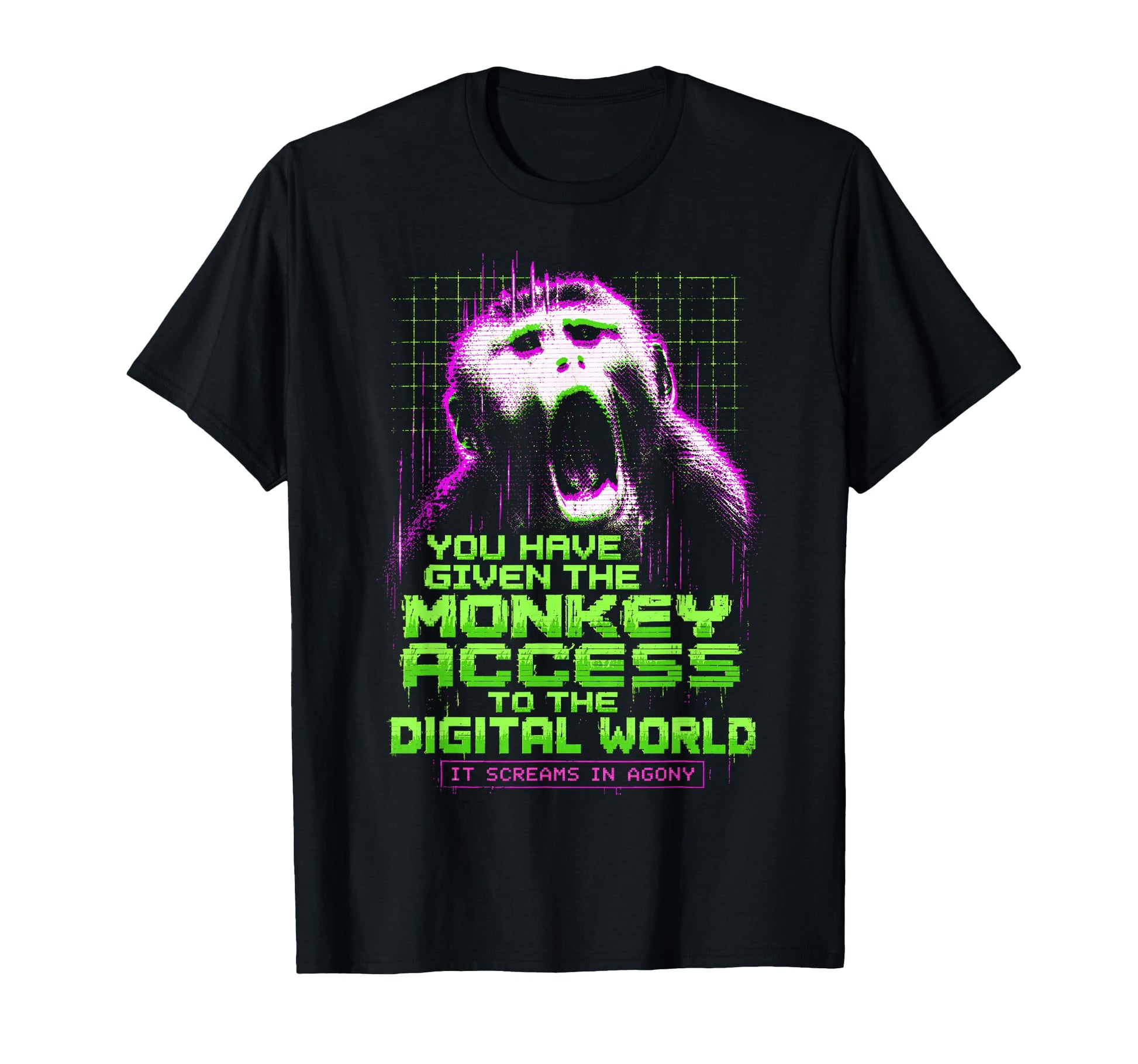 Cyberpunk Monkey Meme Vaporwave T-Shirt - Trendy Graphic Men Women - T-Shirt, Sweatshirt, Hoodie