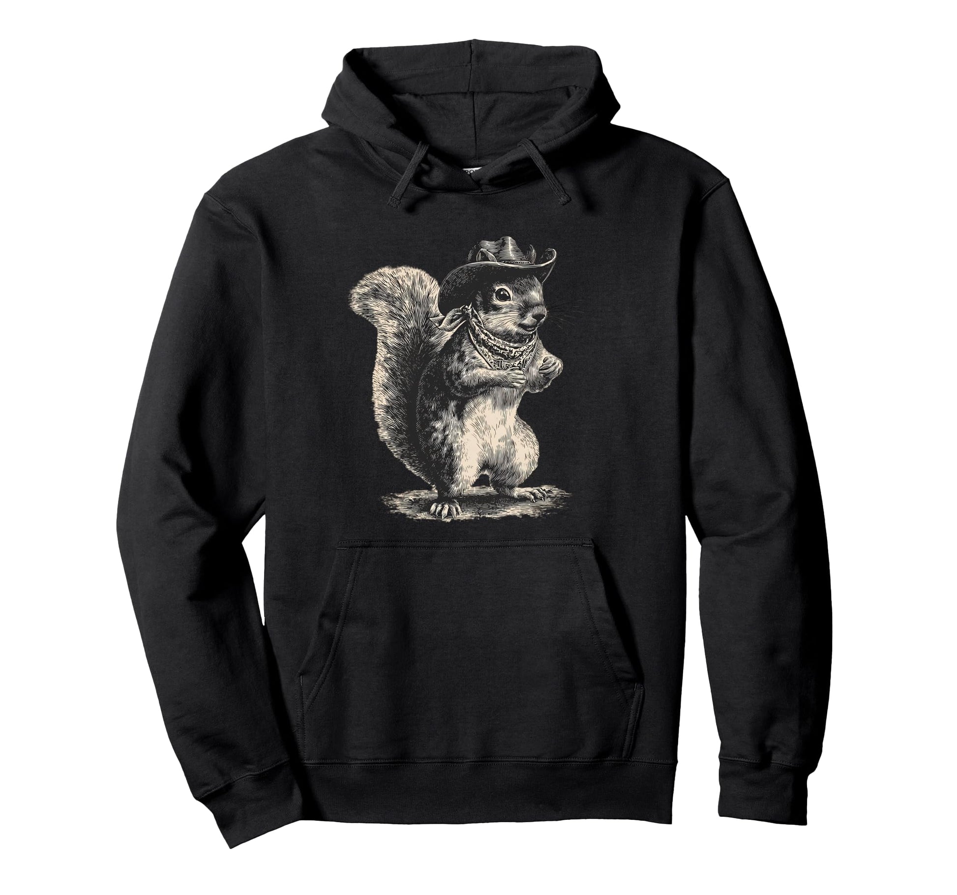 Squirrel Cowboy Rodeo Cowgirl Western Hoodie - Novelty Apparel for Adults - T-Shirt, Sweatshirt, Hoodie