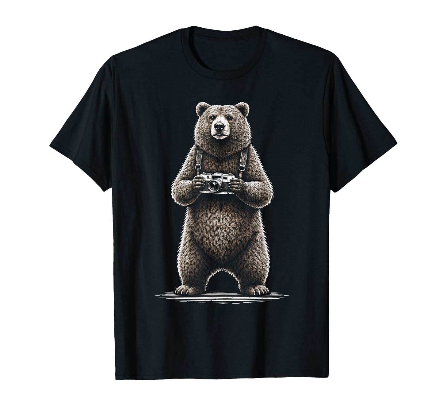Funny Bear Photographer Camera T-Shirt - Novelty Apparel Men Women - T-Shirt, Sweatshirt, Hoodie