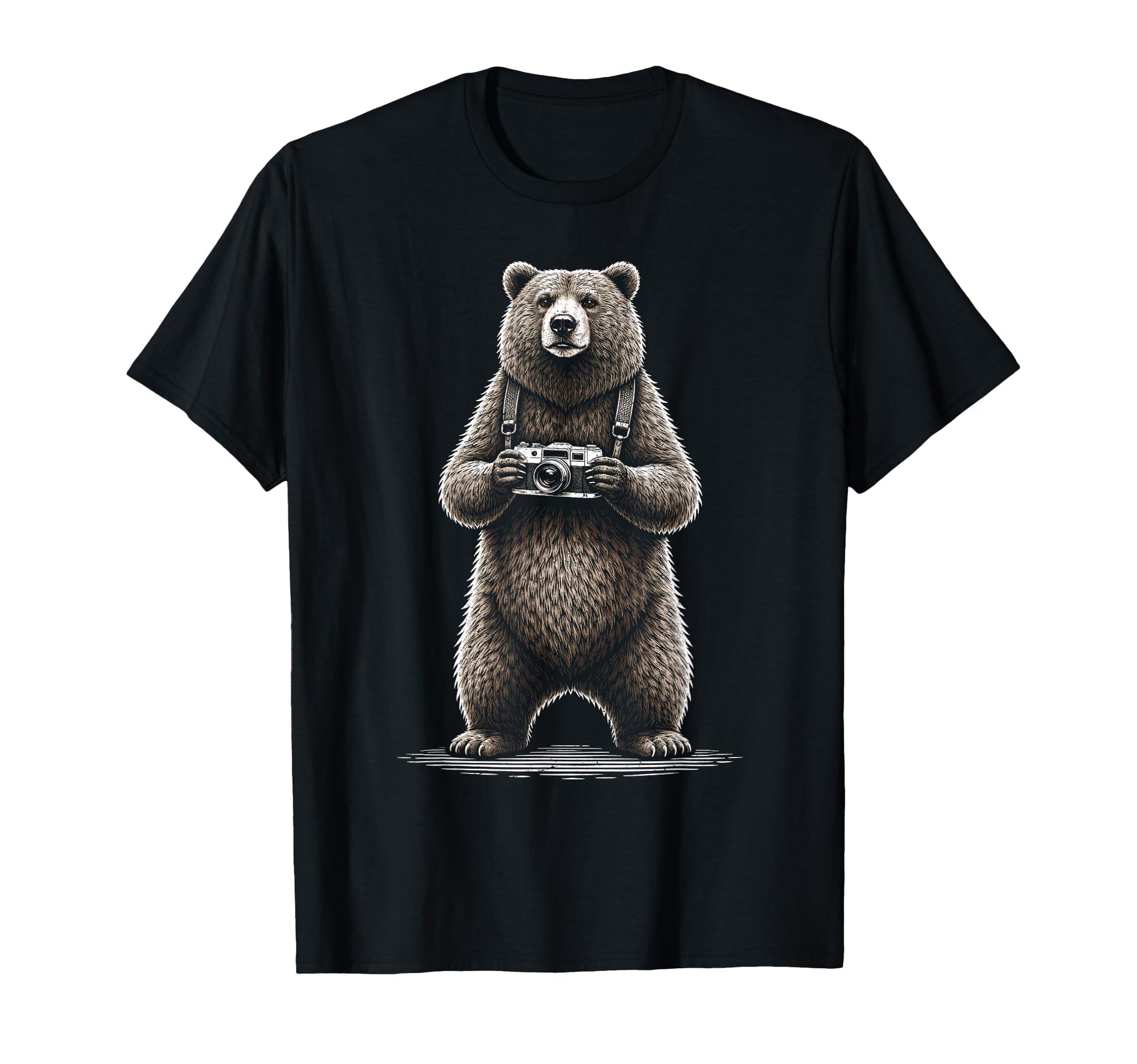 Funny Bear Photographer Camera T-Shirt - Novelty Apparel Men Women - T-Shirt, Sweatshirt, Hoodie