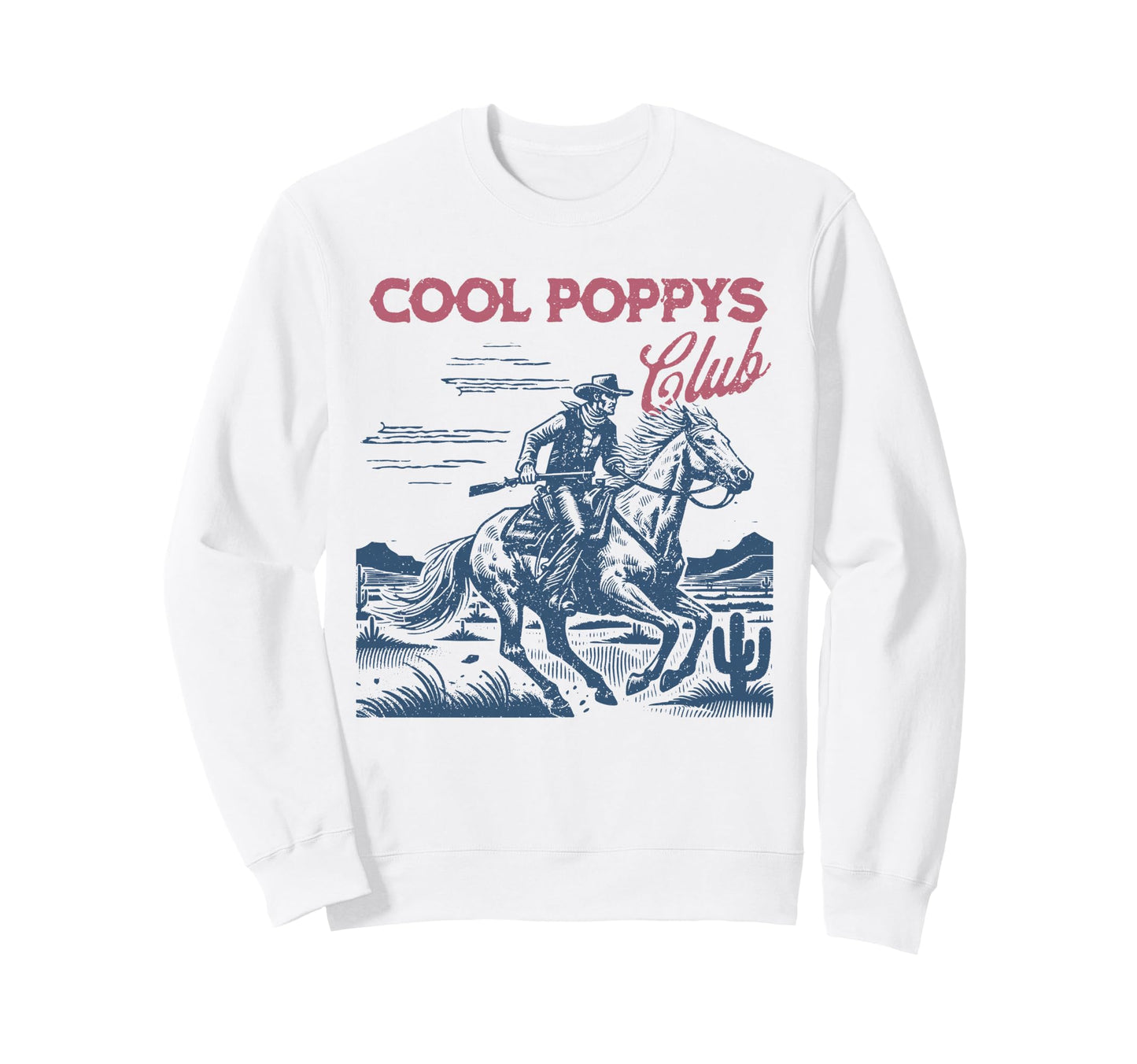 Poppys Club Western Cowboy Horse Riding Sweatshirt - Trendy Graphic Unisex - T-Shirt, Sweatshirt, Hoodie