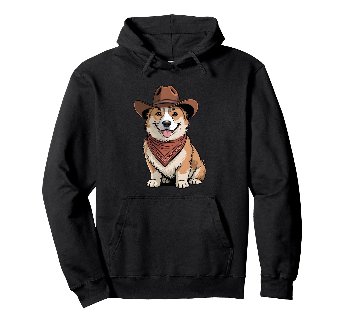 Funny Corgi Dog Western Cowboy Hoodie - Trendy Graphic Unisex - T-Shirt, Sweatshirt, Hoodie