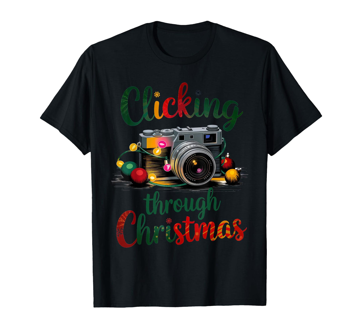 Clicking Through Camera Holiday Light T-Shirt - Novelty Apparel Men Women - T-Shirt, Sweatshirt, Hoodie