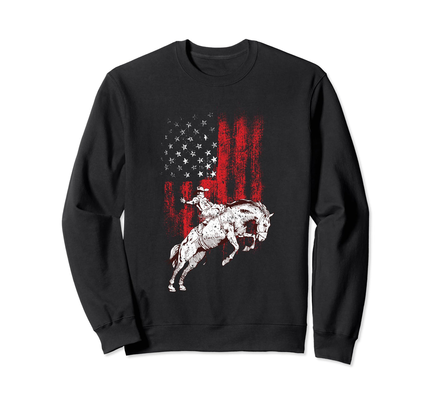 Epic Rodeo Texas Cowboy Usa Flag Sweatshirt - Graphic Print Unisex - T-Shirt, Sweatshirt, Hoodie