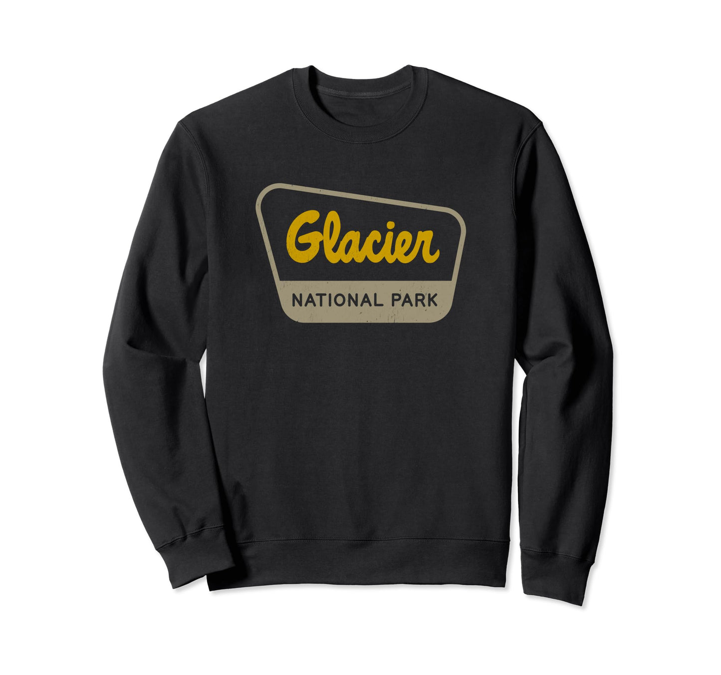 Glacier National Park Two Tone Sign Sweatshirt - Custom Art Print Men Women - T-Shirt, Sweatshirt, Hoodie