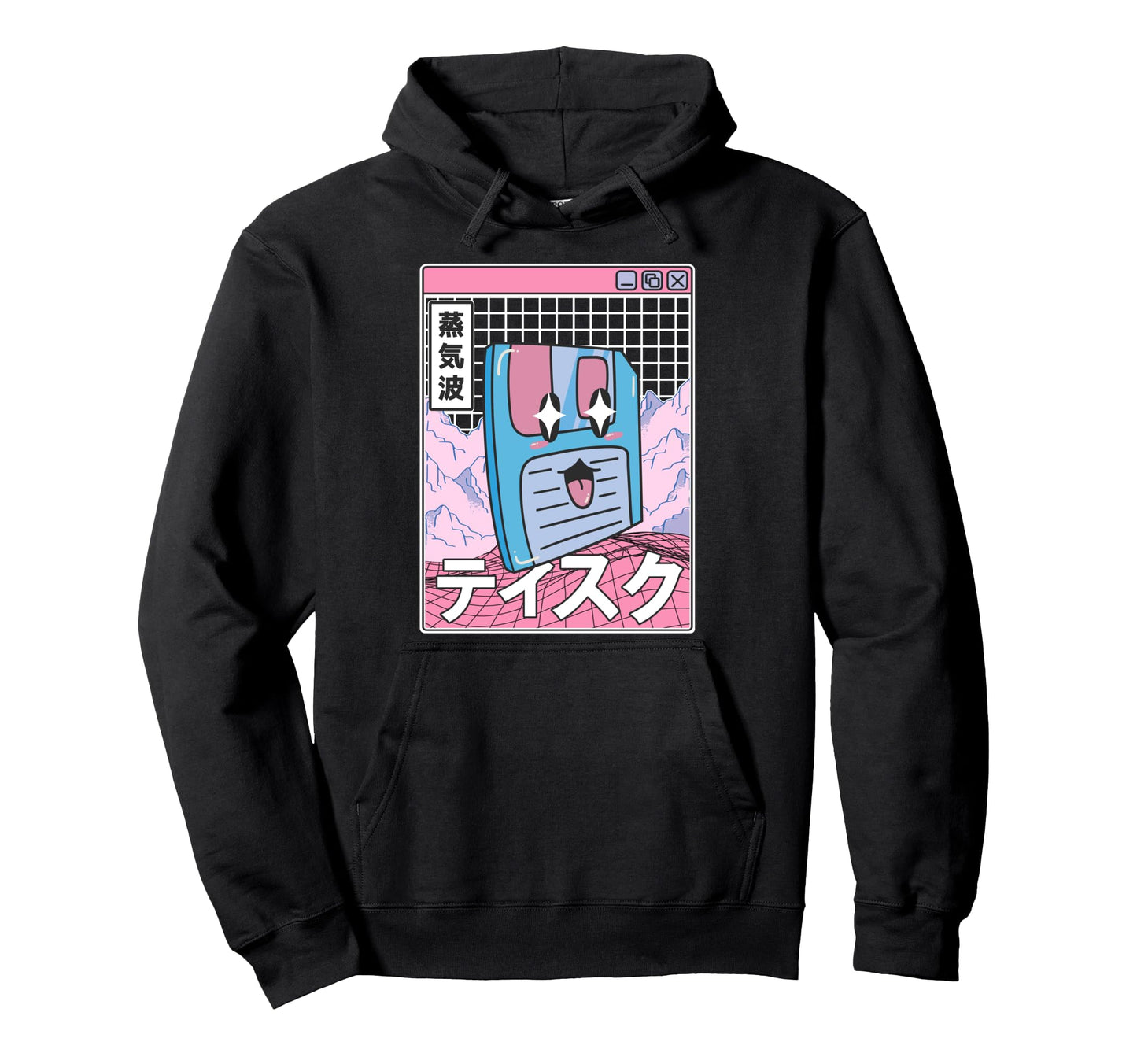 Floppy Disk Kawaii Grid Vaporwave Hoodie - Fun Novelty Design Men Women - T-Shirt, Sweatshirt, Hoodie