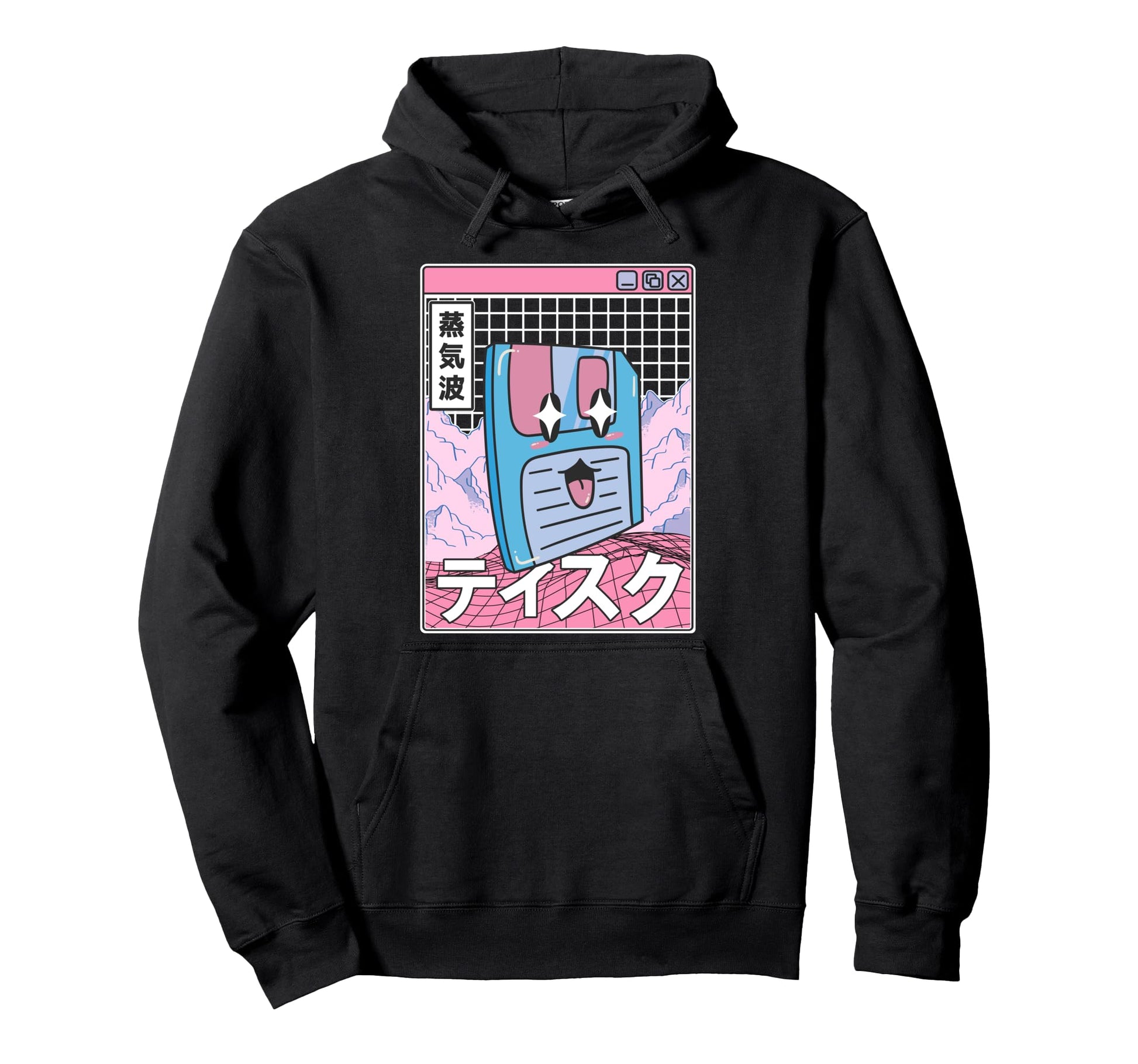 Floppy Disk Kawaii Grid Vaporwave Hoodie - Fun Novelty Design Men Women - T-Shirt, Sweatshirt, Hoodie
