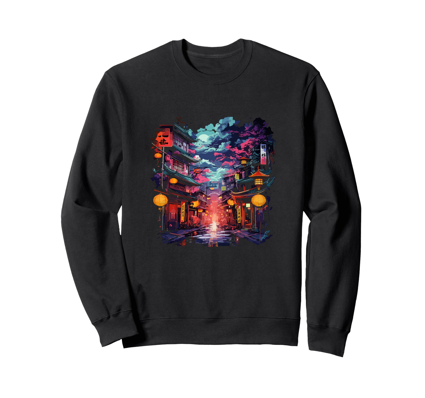 Japanese Aesthetic Vaporwave Anime Sweatshirt - Custom Art Print Unisex - T-Shirt, Sweatshirt, Hoodie