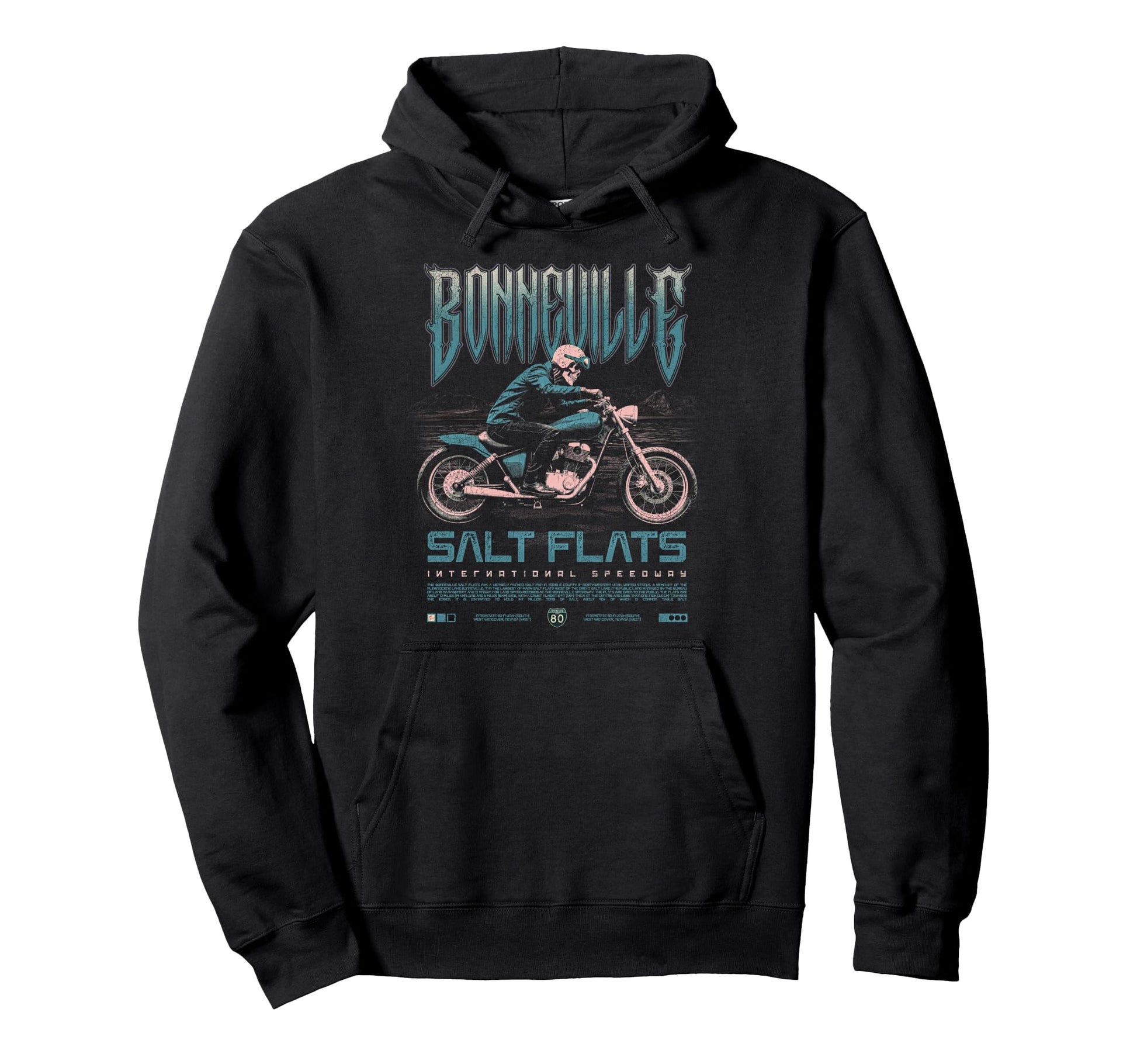 Bonneville Salt Flats Motorcycle Racing Hoodie - Trendy Graphic Men Women - T-Shirt, Sweatshirt, Hoodie