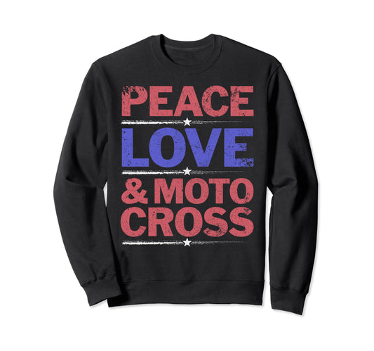 4Th July Motocross Dirt Bike Peace Sweatshirt - Fun Novelty Design Unisex - T-Shirt, Sweatshirt, Hoodie