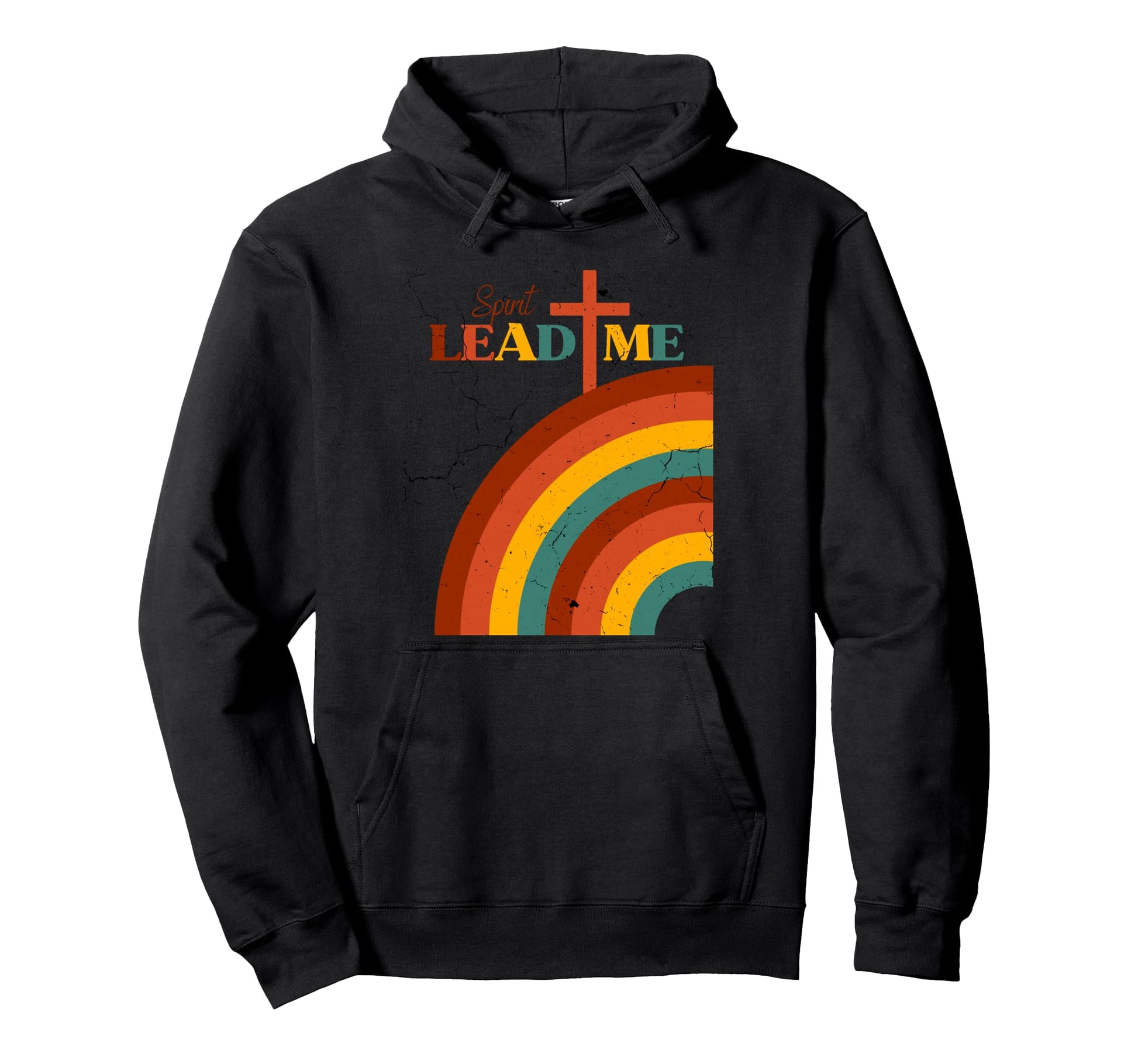 Spirit Lead Me Distressed Christian Hoodie - Novelty Apparel Men Women - T-Shirt, Sweatshirt, Hoodie