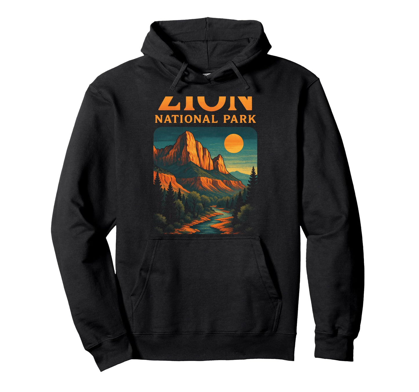 Zion National Park Sunset Hiking Hoodie - Custom Art Print Men Women - T-Shirt, Sweatshirt, Hoodie