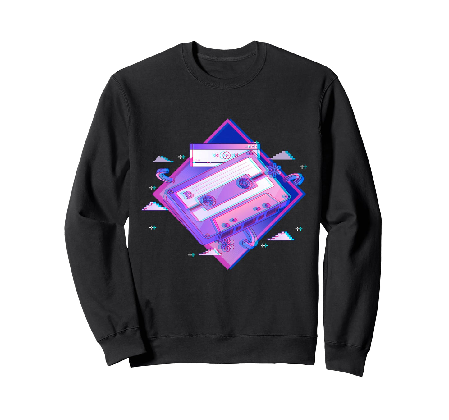 Japan Glitch Cassette Aesthetic Sweatshirt - Minimalist Print Men Women - T-Shirt, Sweatshirt, Hoodie
