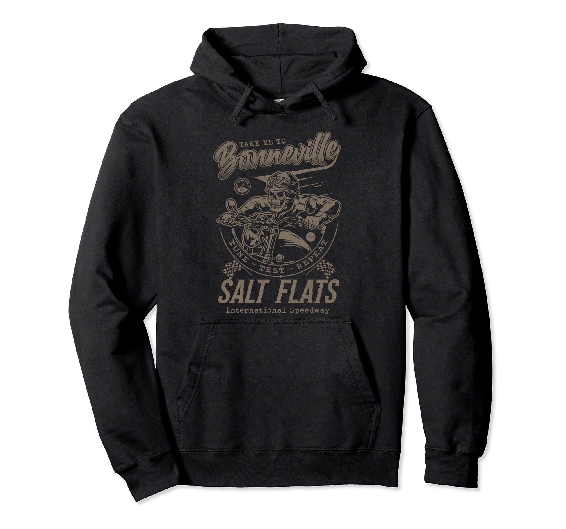 Bonneville Salt Flats Motorcycle Racing Hoodie - Graphic Print for Adults - T-Shirt, Sweatshirt, Hoodie