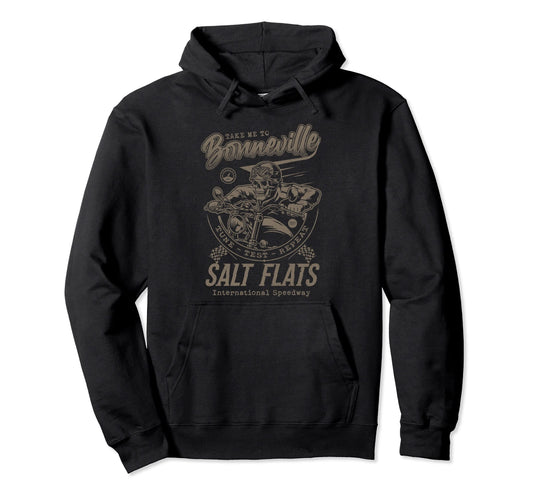 Bonneville Salt Flats Motorcycle Racing Hoodie - Graphic Print for Adults - T-Shirt, Sweatshirt, Hoodie