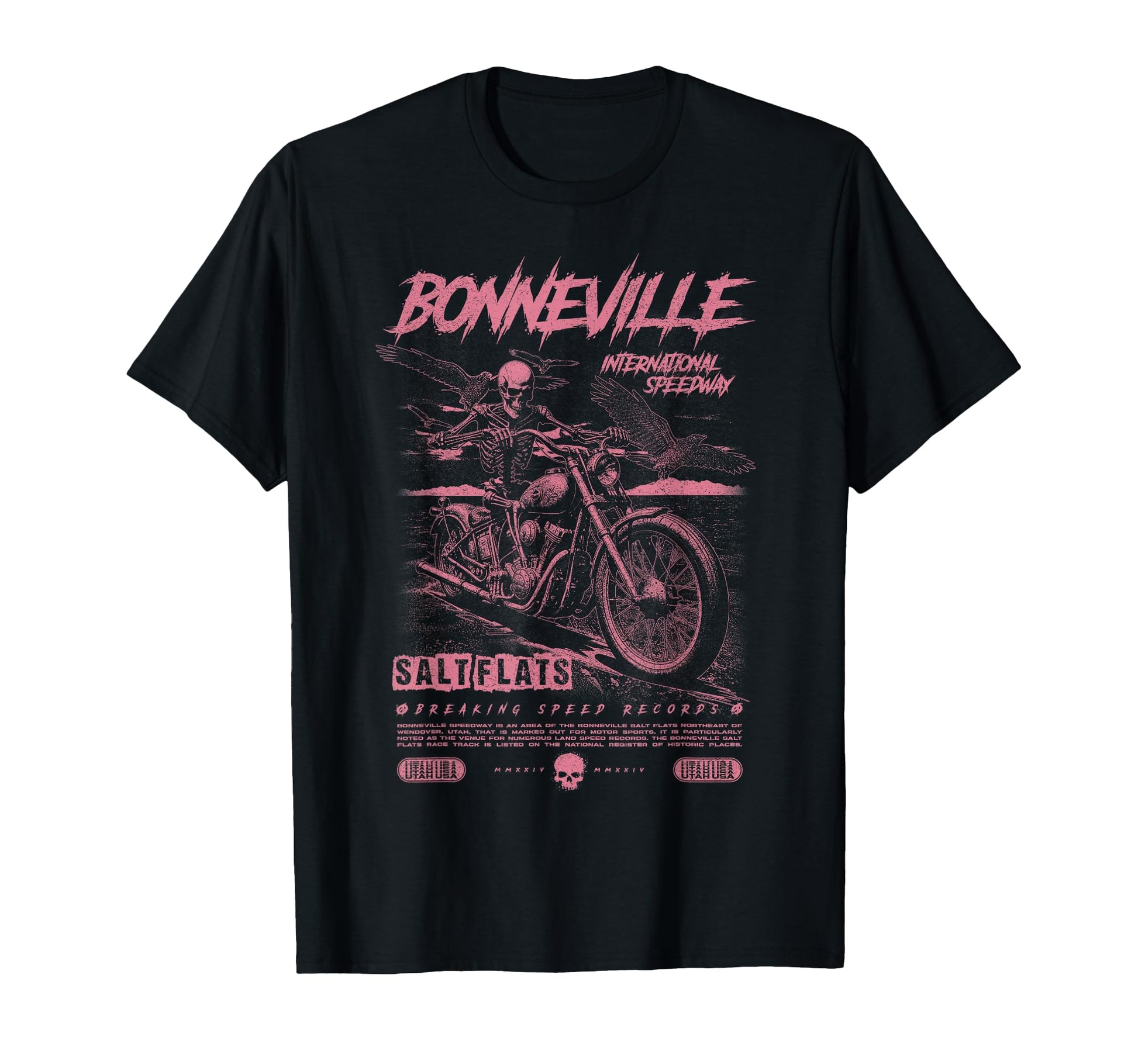 Bonneville Salt Flats Motorcycle T-Shirt - Minimalist Print Men Women - T-Shirt, Sweatshirt, Hoodie