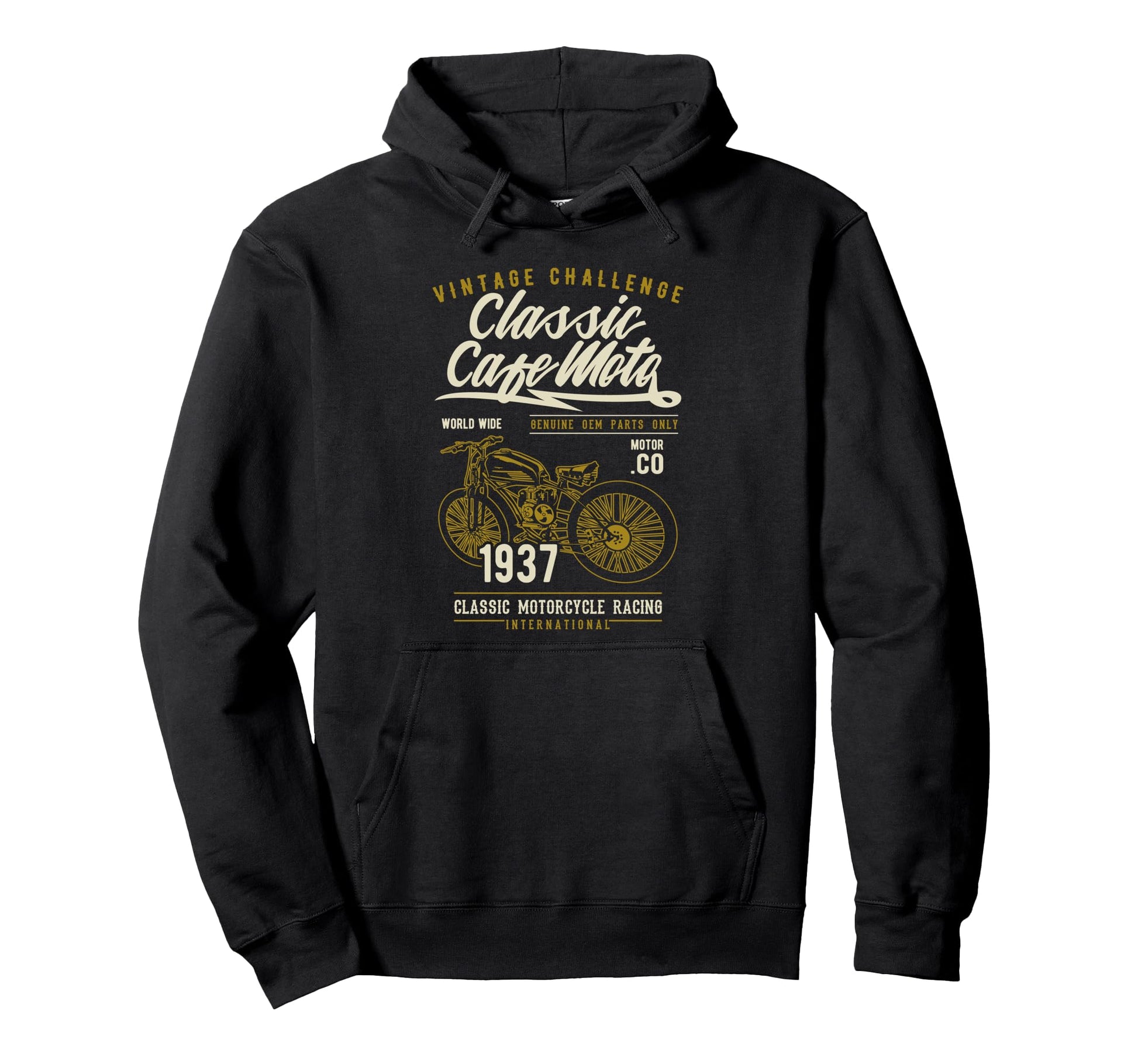 Cafe Racer Motorcycle Hoodie - Fun Novelty Design Men Women - T-Shirt, Sweatshirt, Hoodie